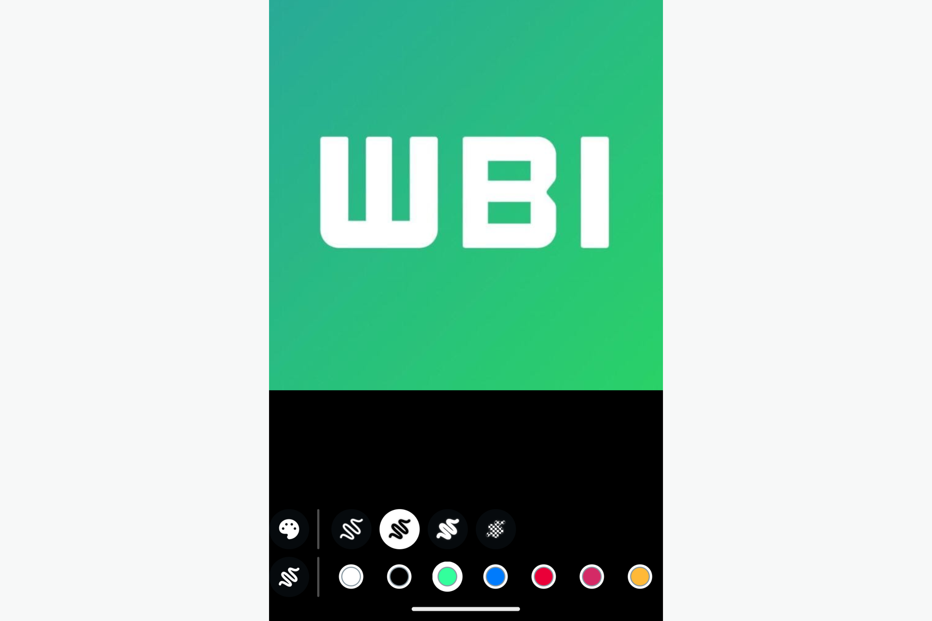 Ferramenta de marcação do WhatsApp em beta mostrando menu de desenho na parte inferior