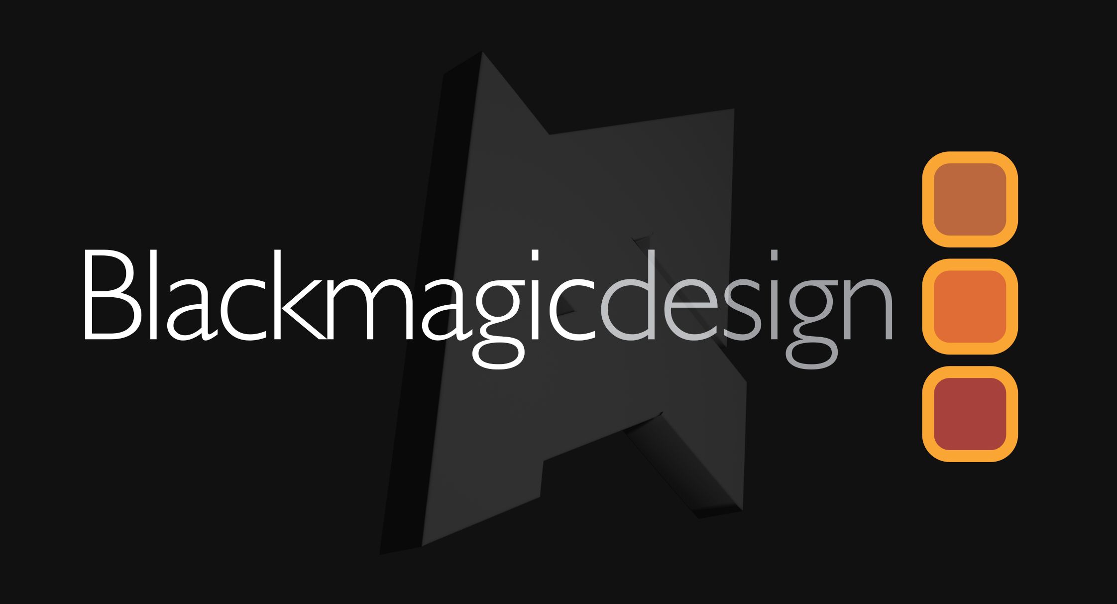 Logotipo da Blackmagic Design com logotipo da AP ao fundo