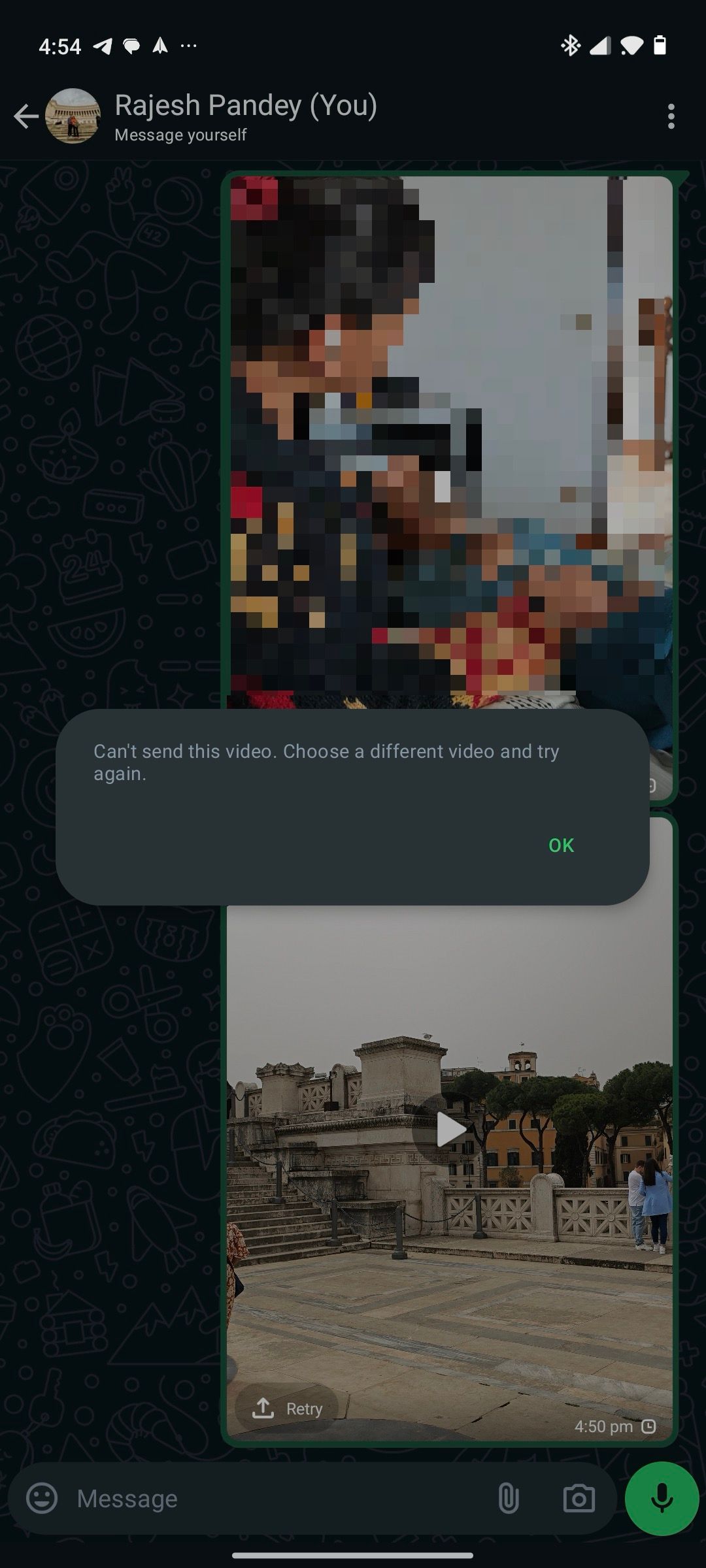 Bug no compartilhamento de vídeos do WhatsApp no ​​Android