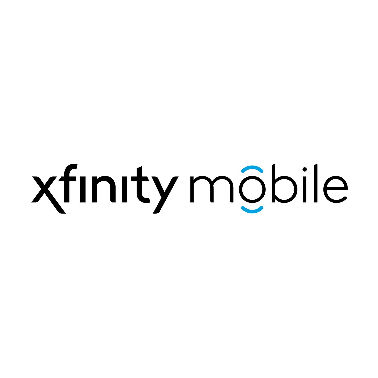 Logotipo do Xfinity Mobile Comcast em um fundo branco