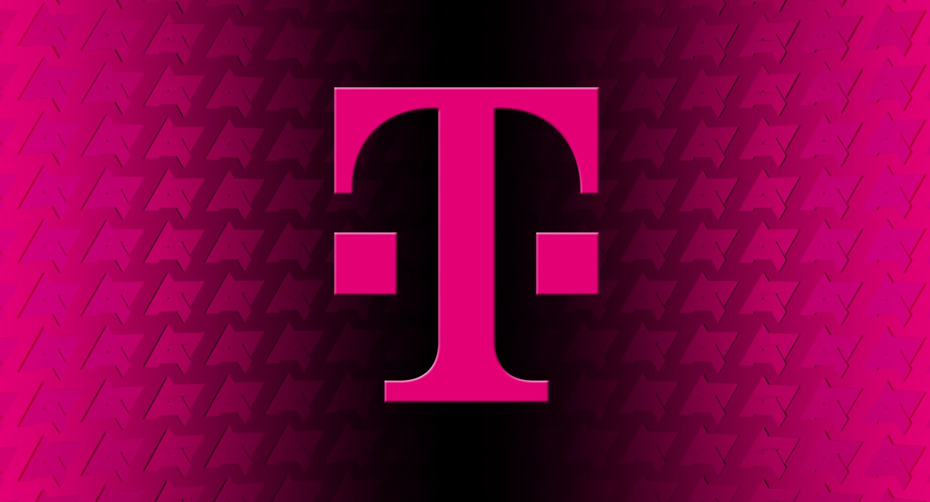 O logotipo da T-Mobile sobre um fundo rosa com pequenos logotipos do Android Police