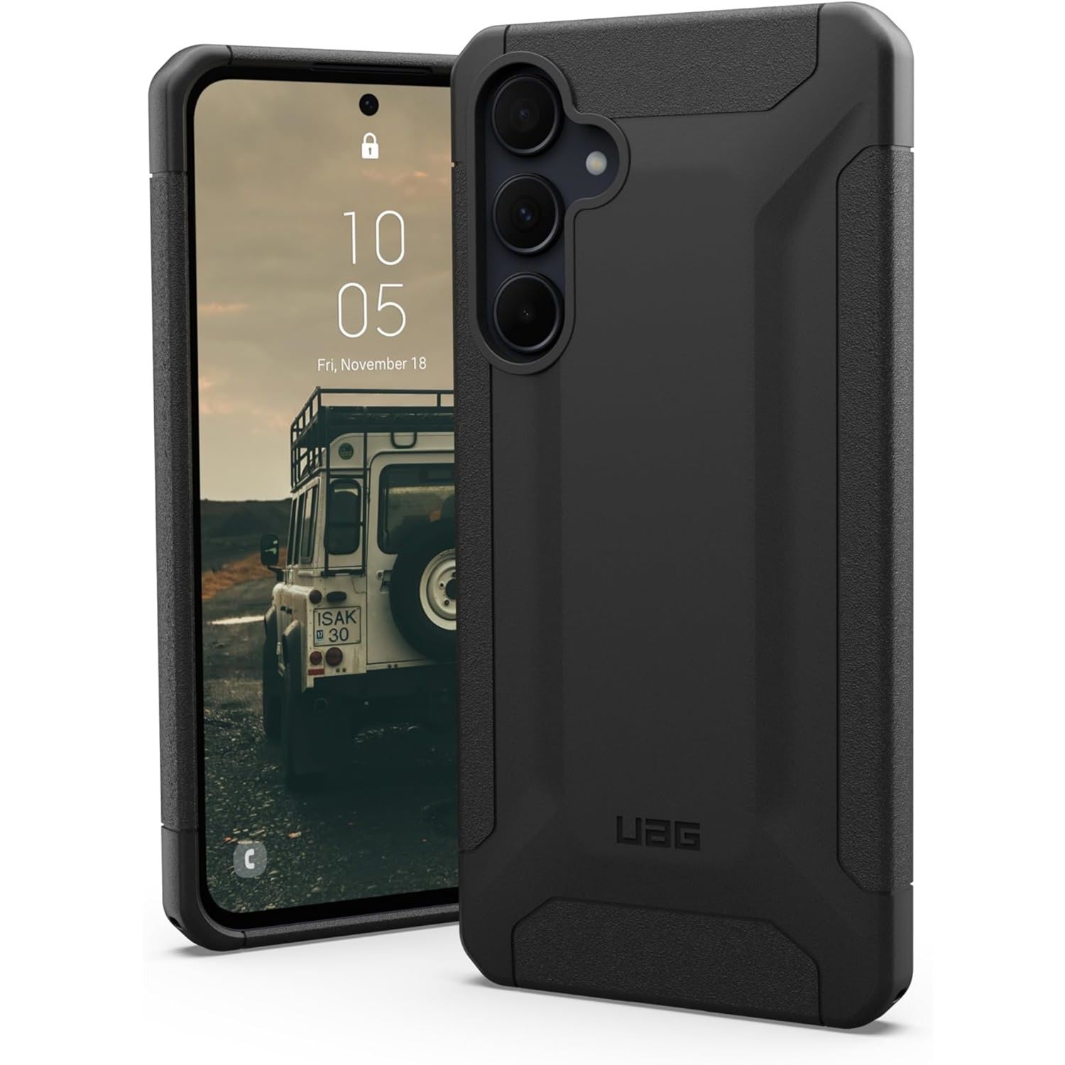 Urban Armor Gear Scout para Galaxy A35, vistas frontal e traseira