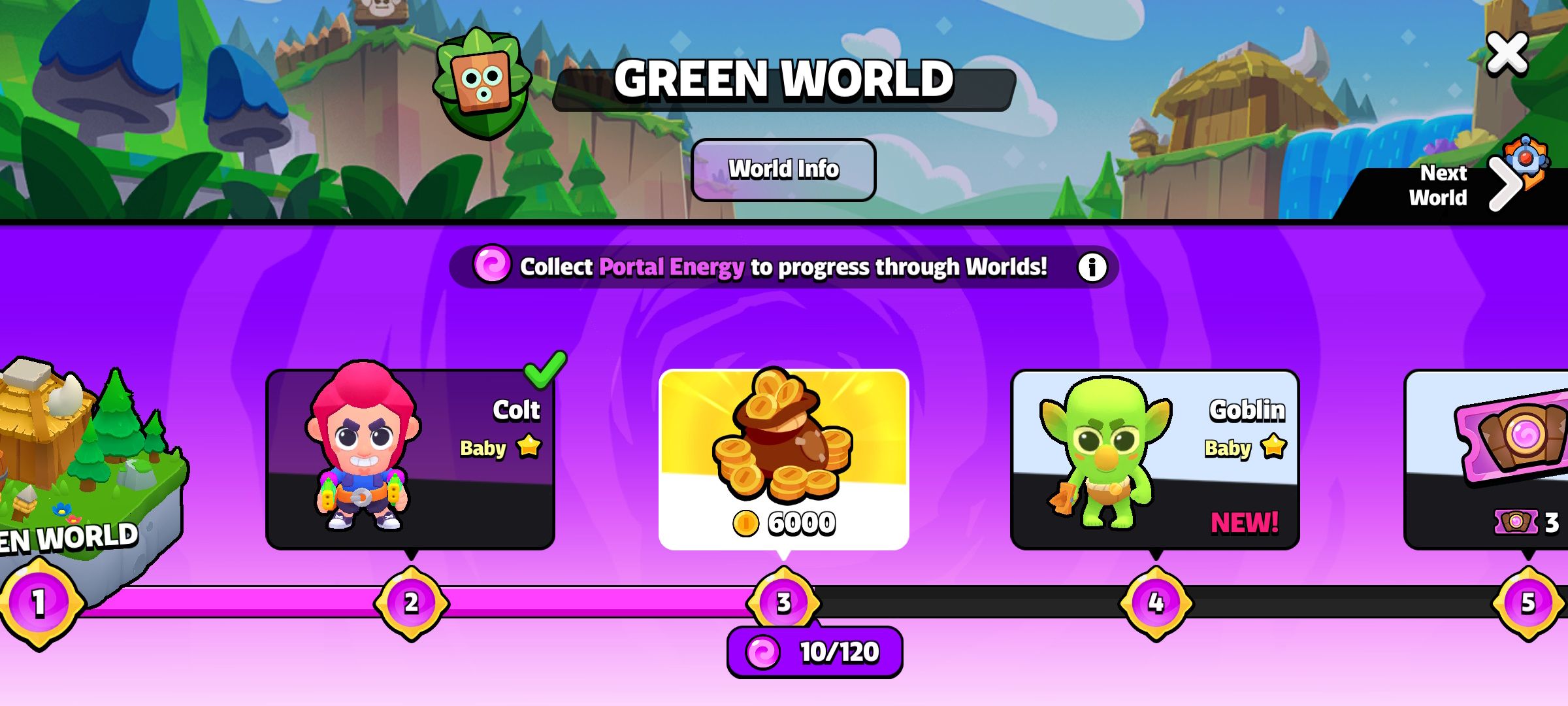 energia do portal obtida no mundo verde em Squad Busters