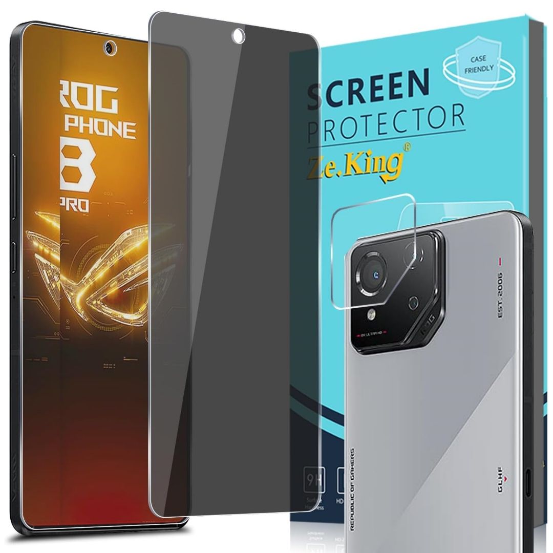 Protetor de tela de privacidade Zeking para ROG Phone 8 e embalagem