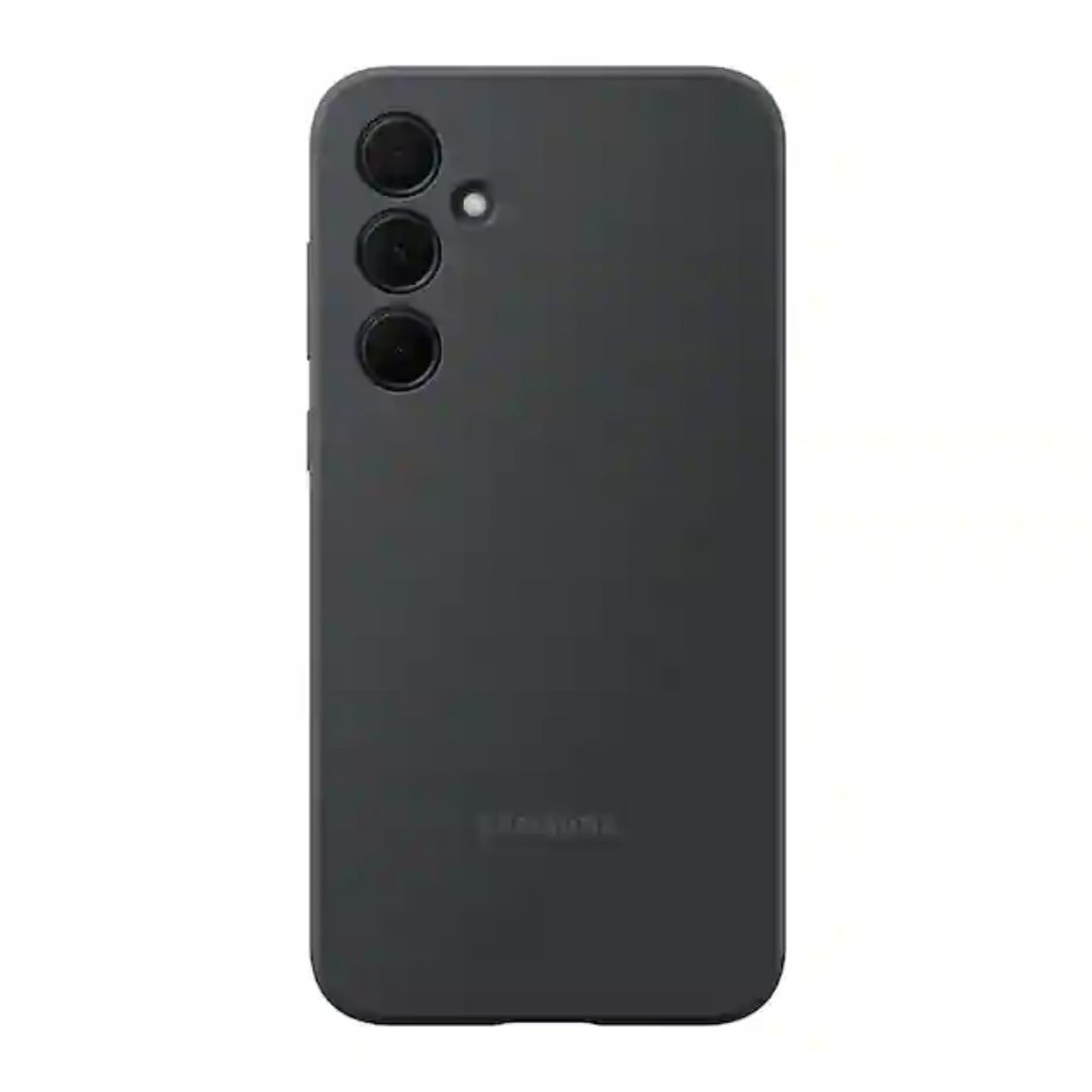 Uma capa de telefone preta sobre um fundo branco