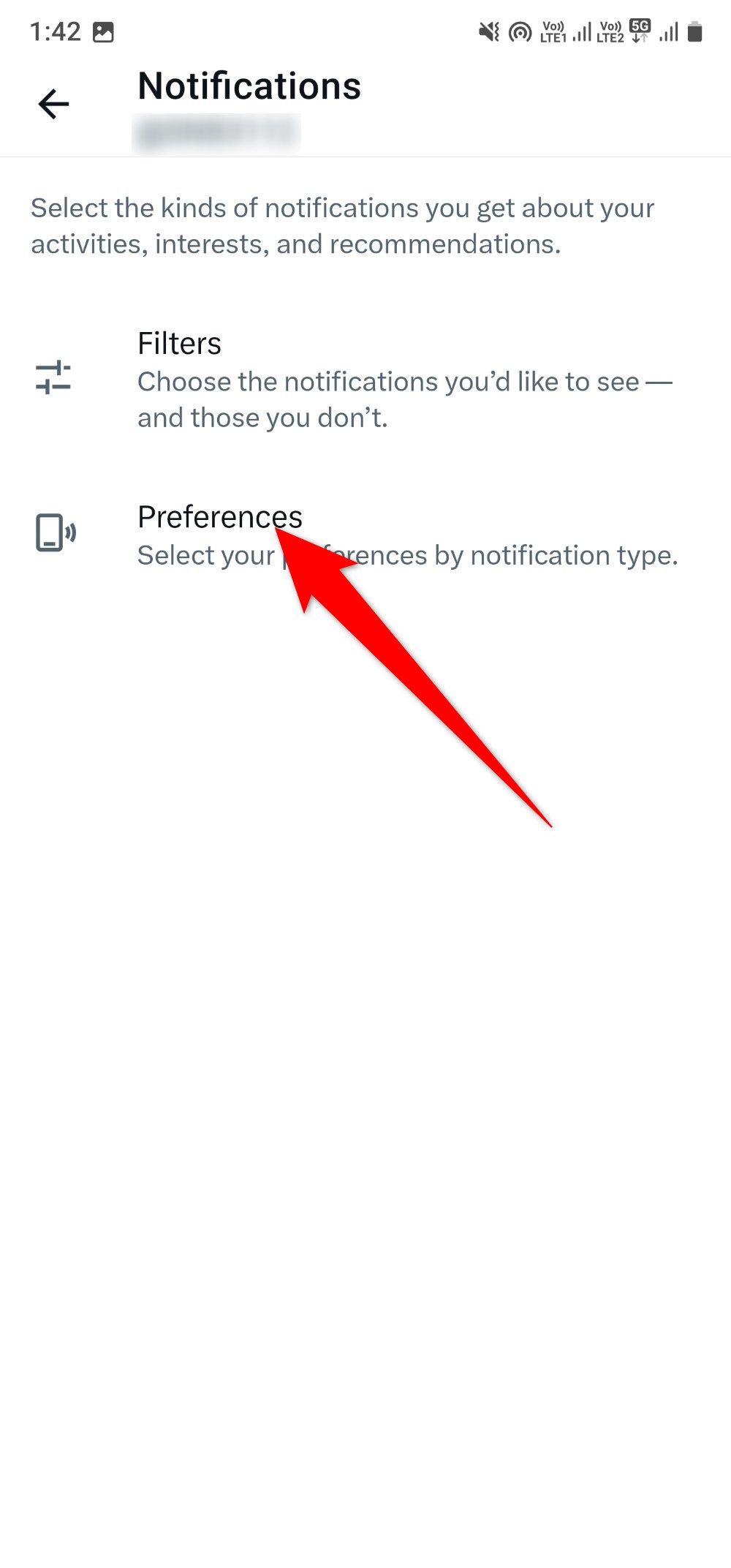 Preferências de notificação do aplicativo Android X