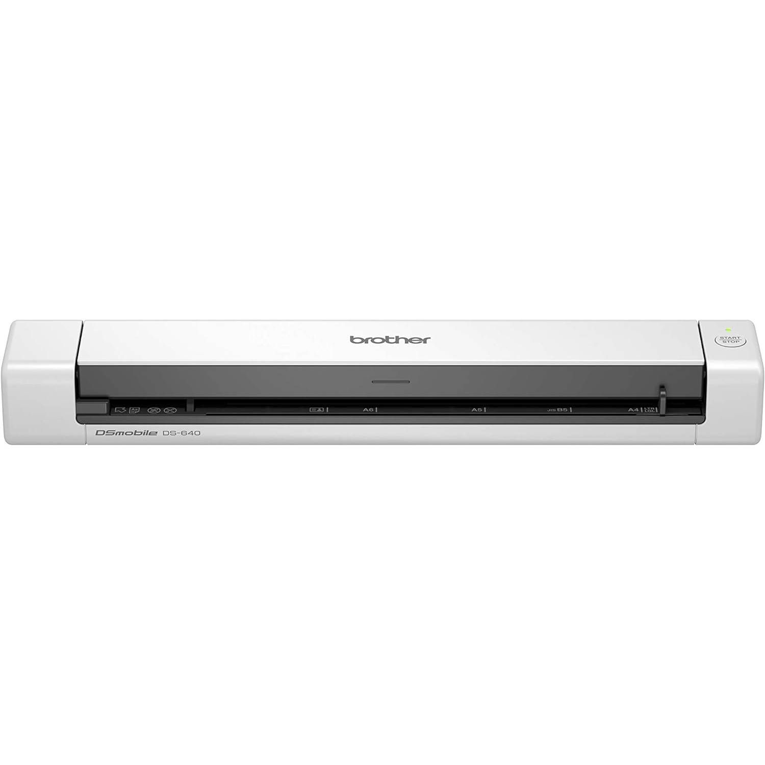 Scanner portátil Brother DS-640 em um fundo branco