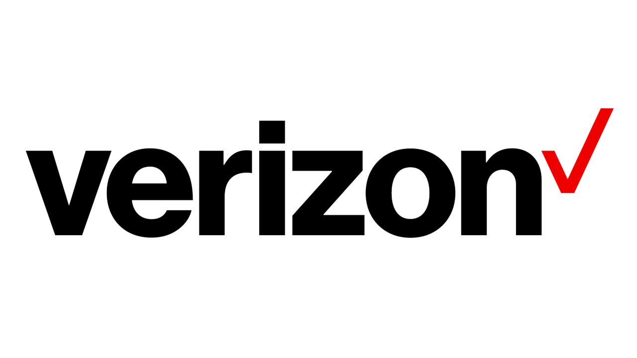 Fundo branco do logotipo da Verizon