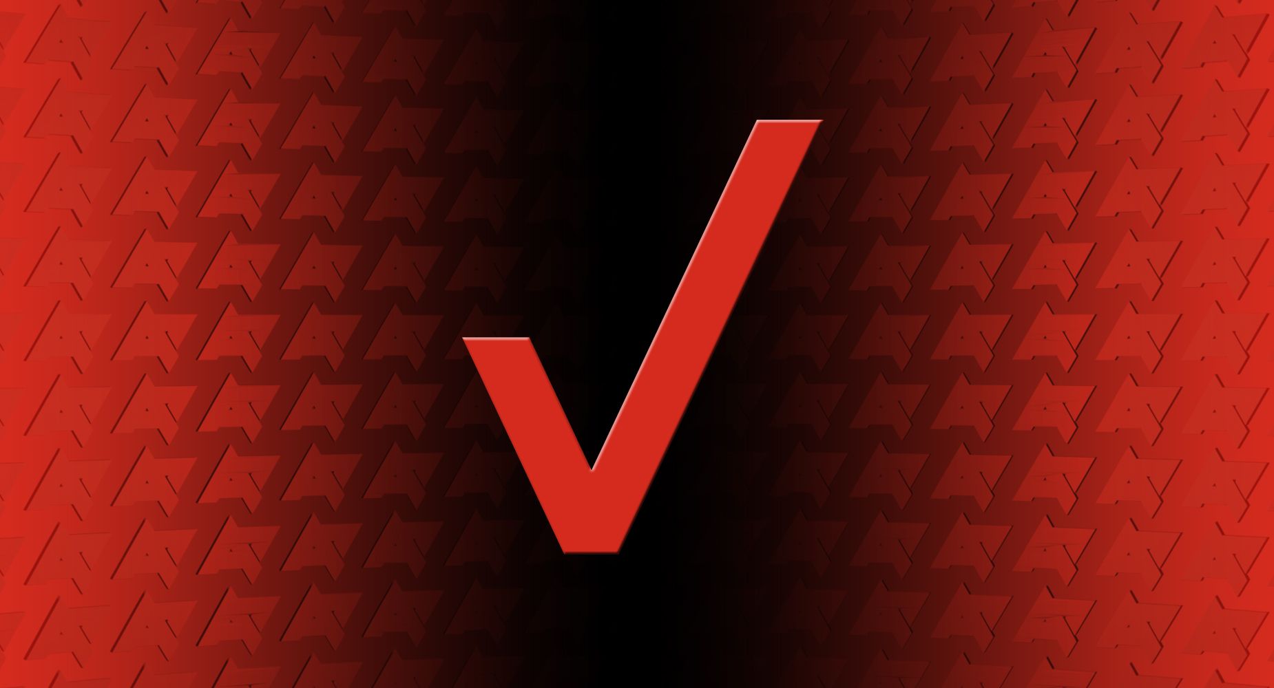 Um vermelho "V" indicando a Verizon contra uma parede de logotipos da Android Police