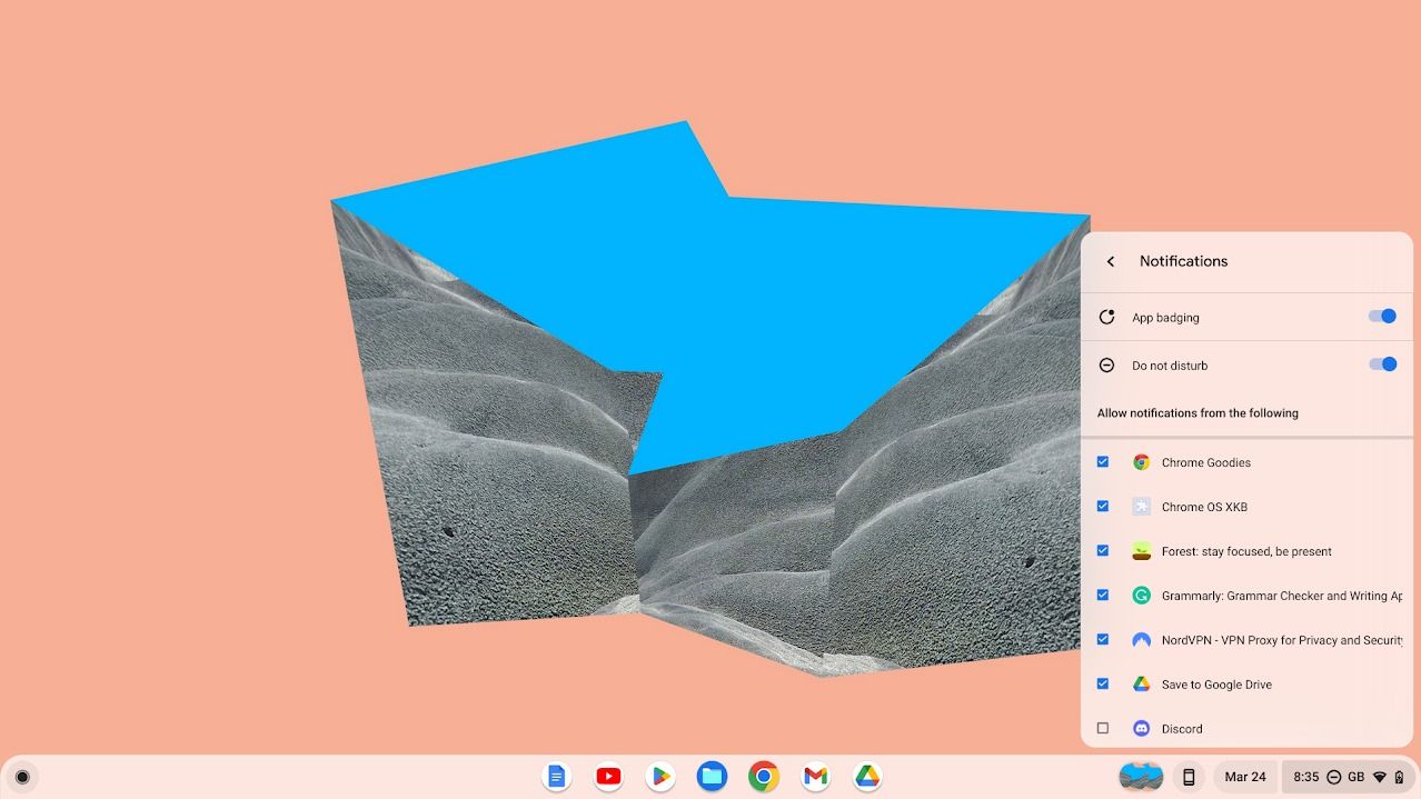 tela inicial do Chrome OS não perturbe configurações