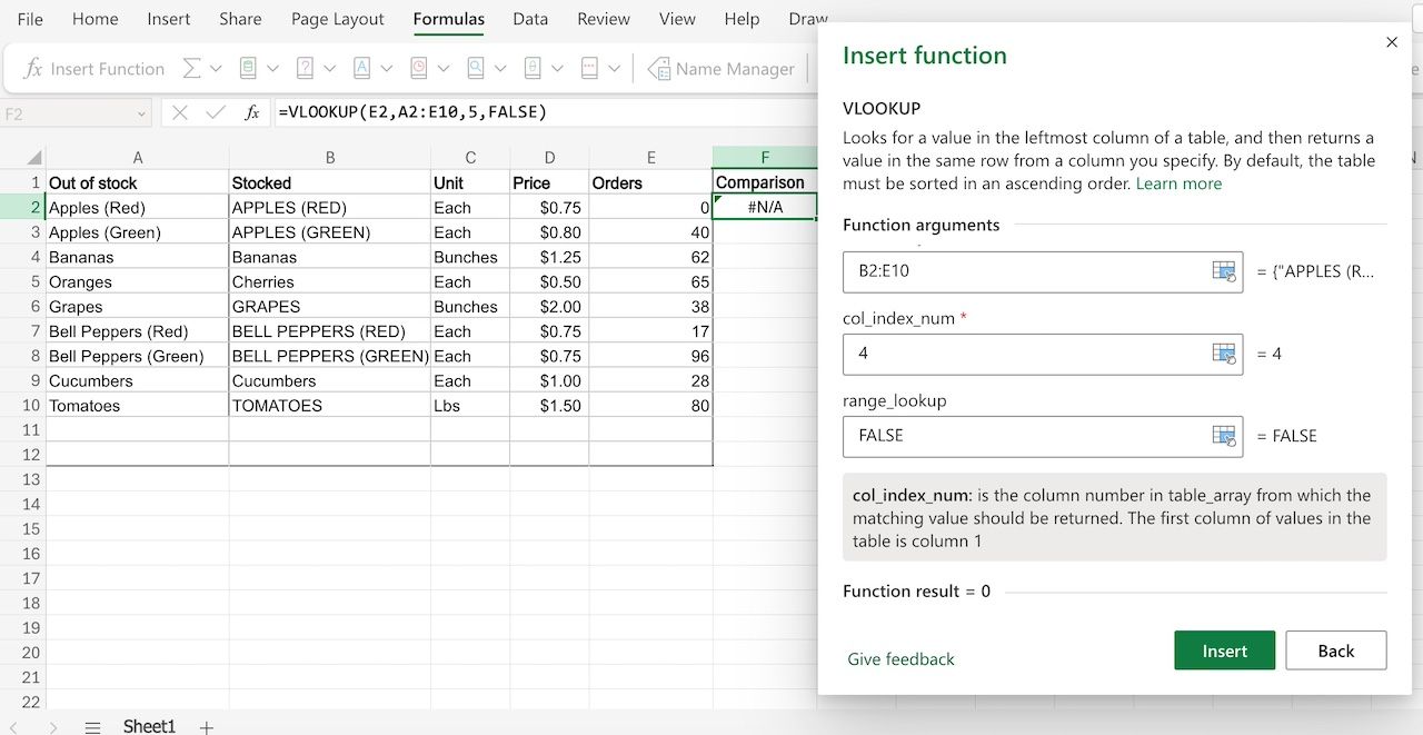 Aplicando a função VLOOKUP no Microsoft Excel