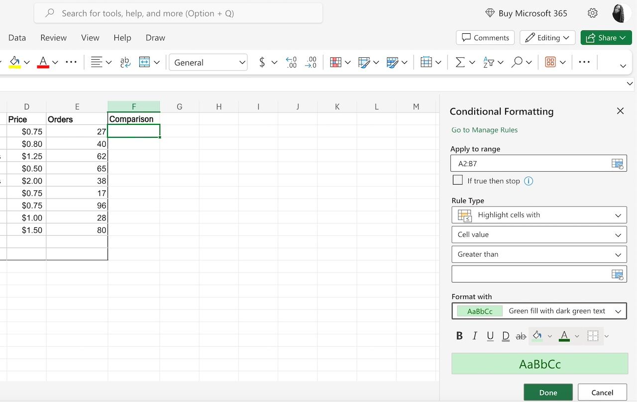 Aplicando formatação condicional no Microsoft Excel