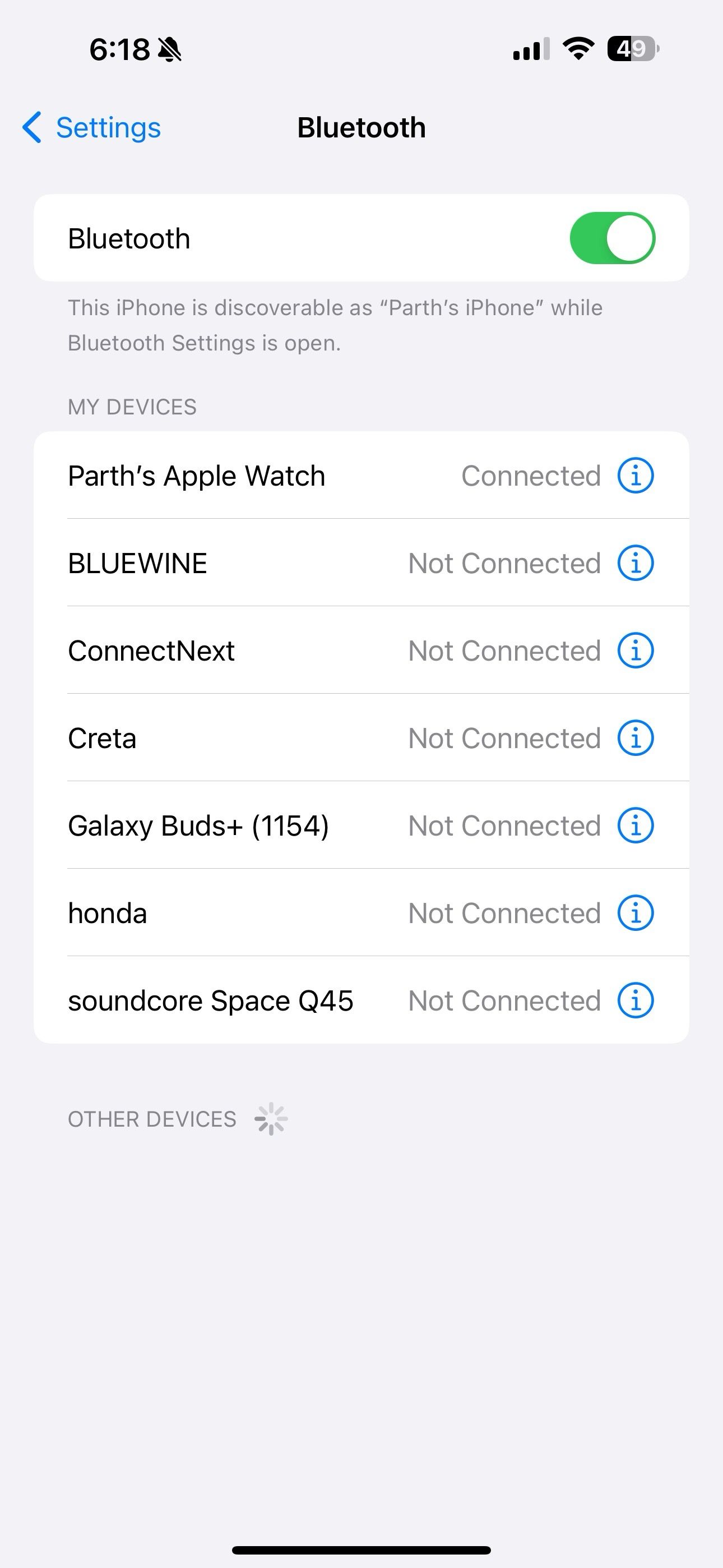Habilite o Bluetooth no iPhone