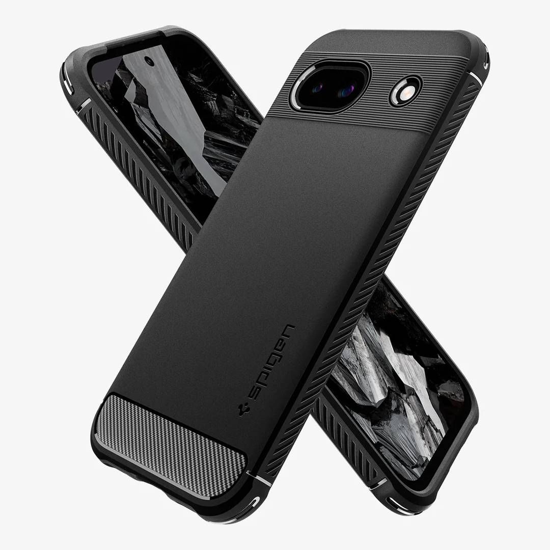 Uma renderização do case Spigen Rugged Armor Pixel 8a