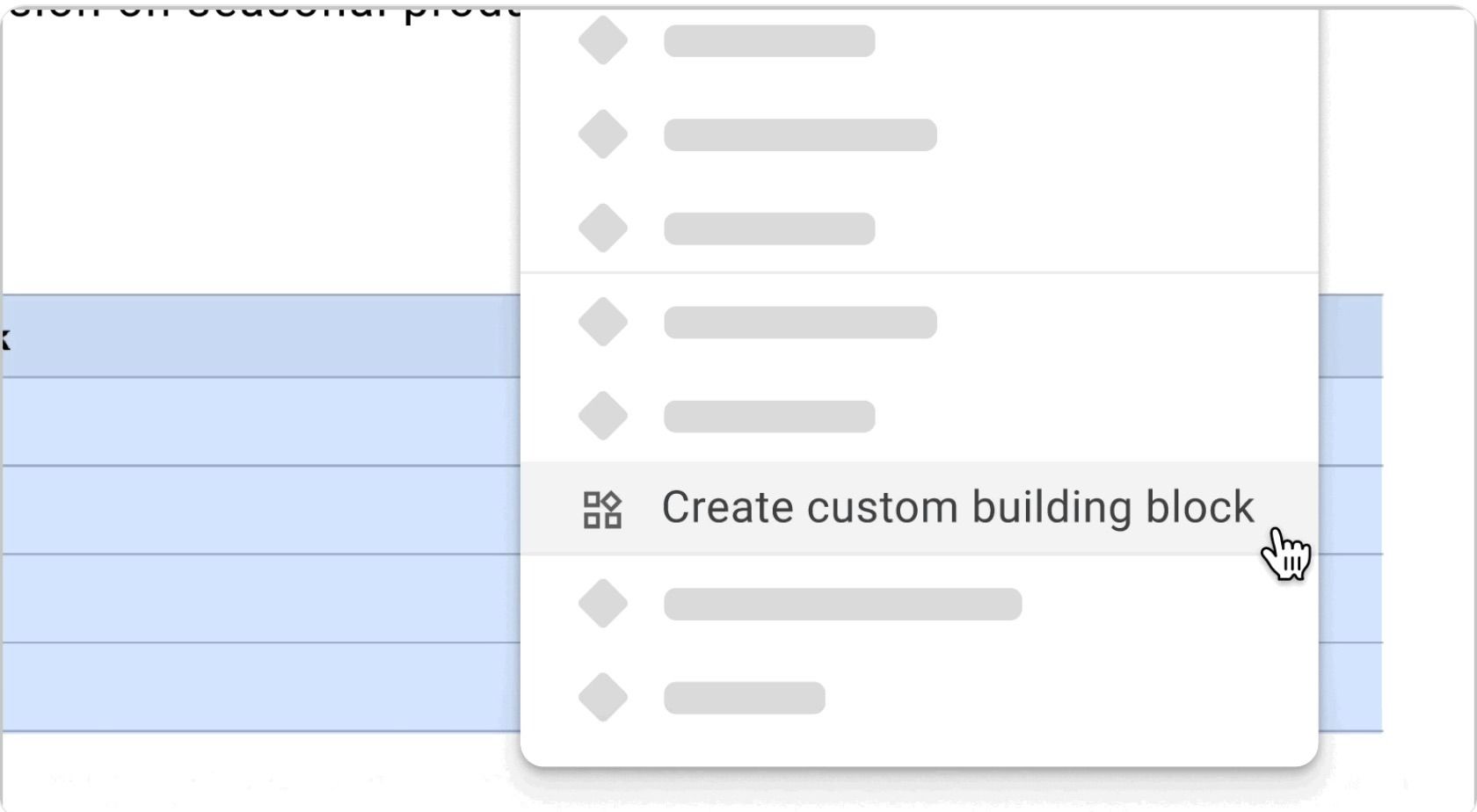 Blocos de construção personalizados no Google Docs