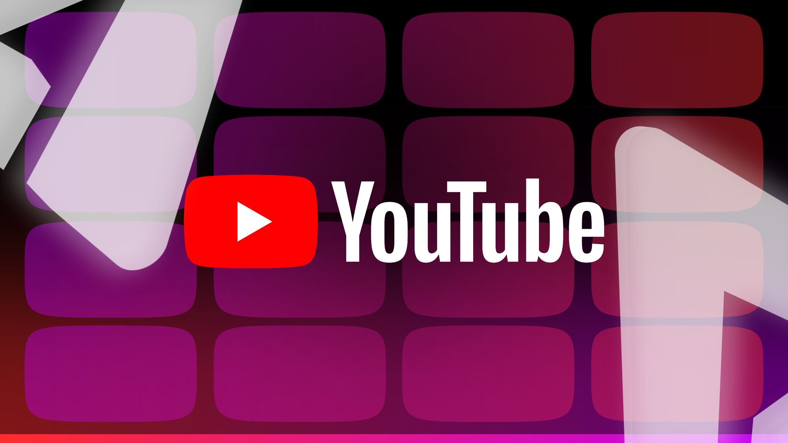 O logotipo do YouTube em um fundo magenta