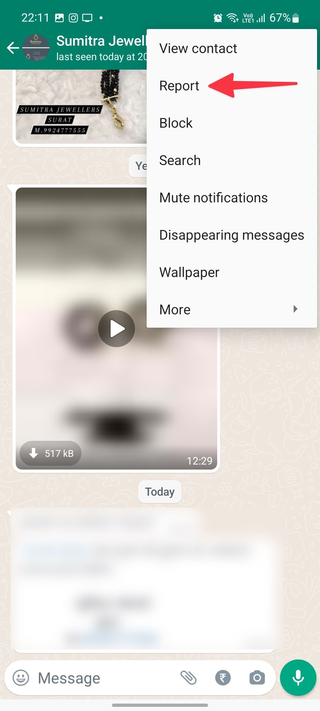 denunciar uma empresa no WhatsApp para Android