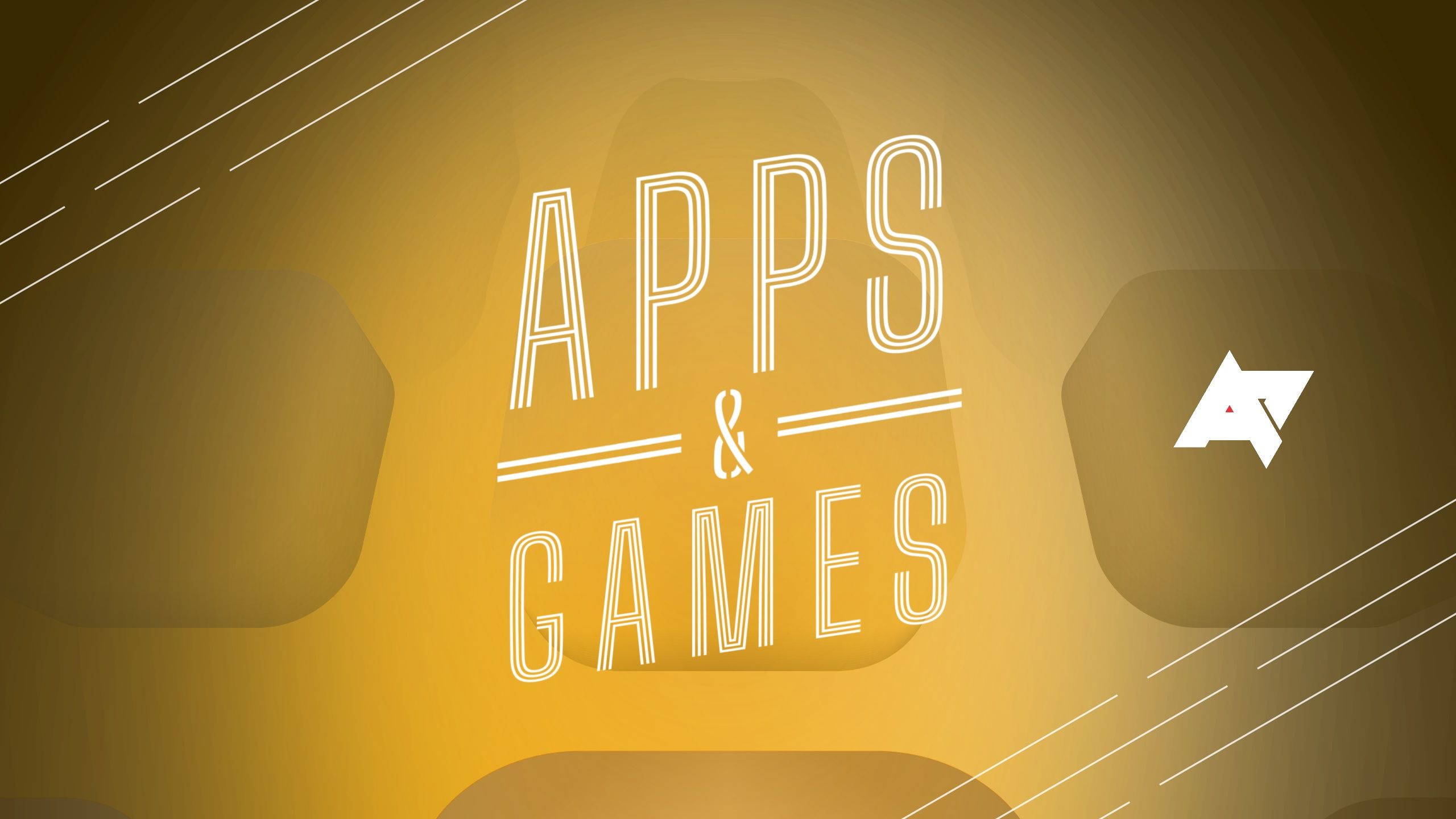 logotipo ap e aplicativos e jogos em fundo amarelo
