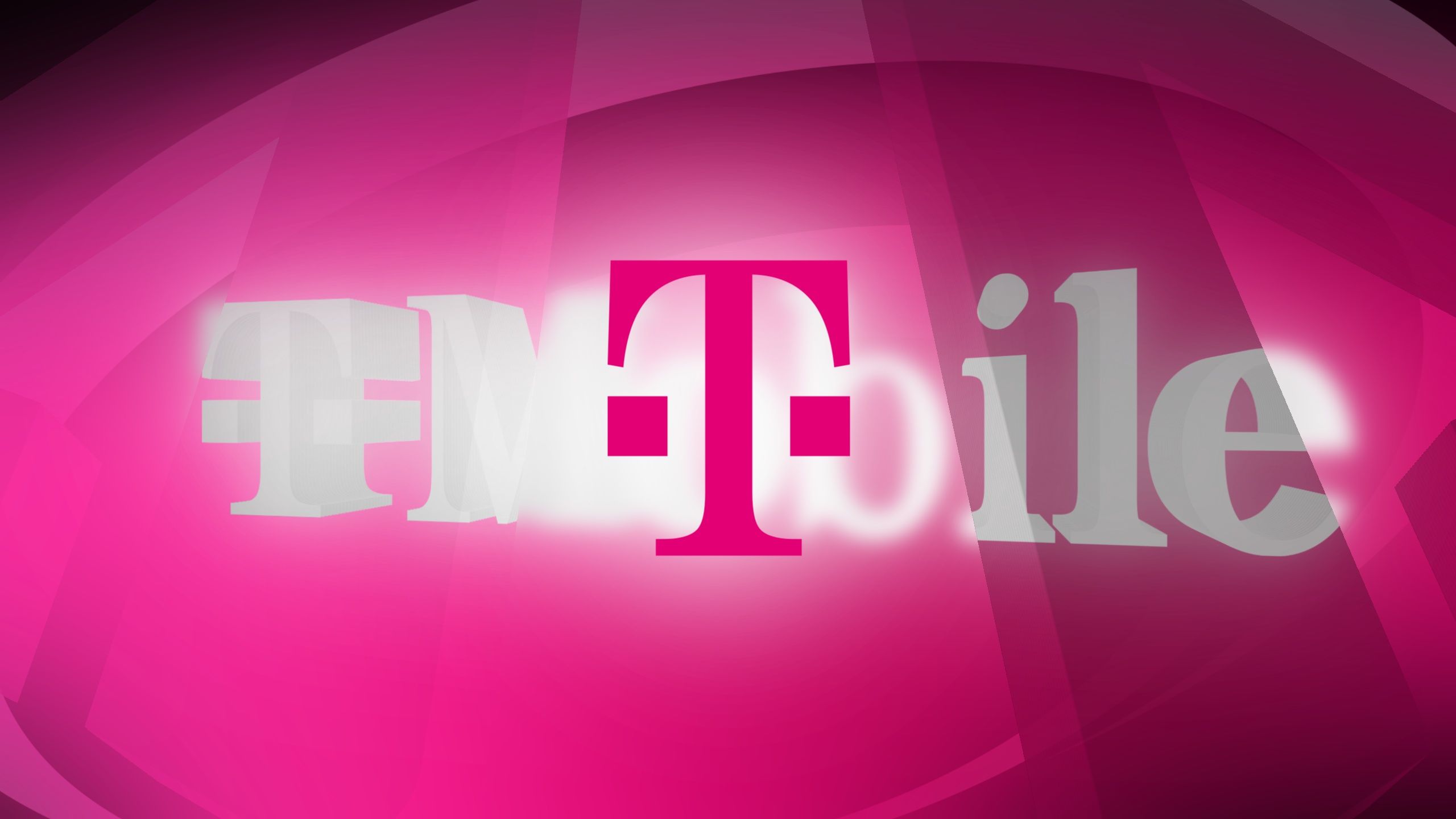 O logotipo da T-Mobile em um fundo rosa