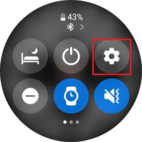 Captura de tela destacando o ícone Configurações no Samsung Galaxy Watch 6