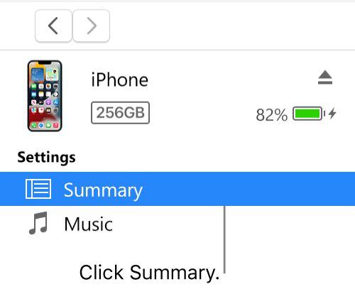 imagem mostrando opção para restaurar iPhone com iTunes