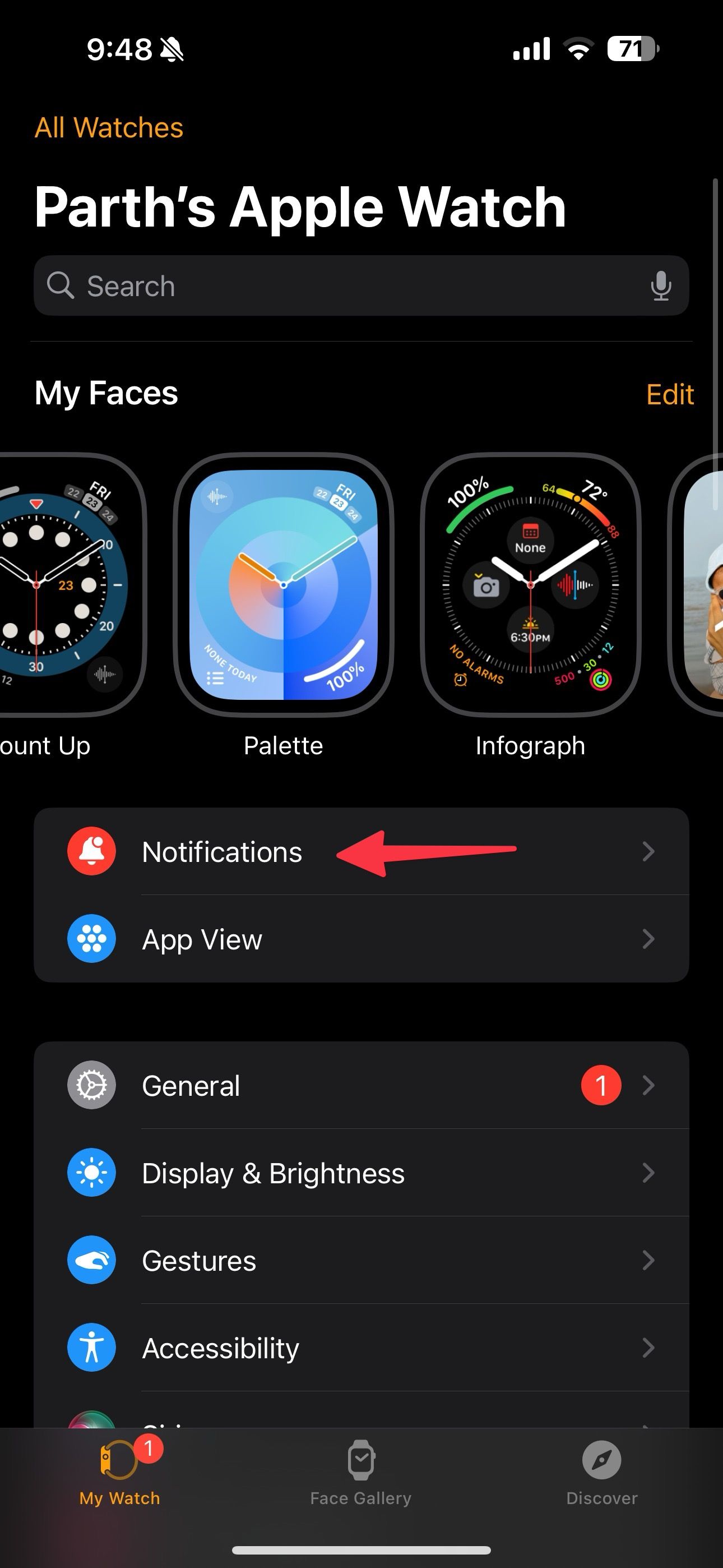 Notificações no Apple Watch