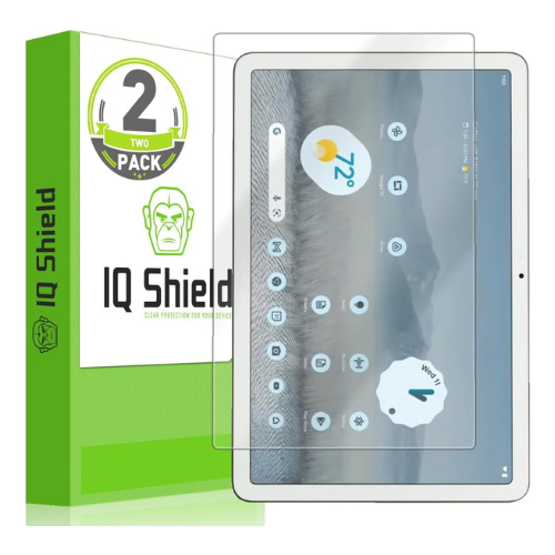 Protetor de tela IQShield para Google Pixel Tablet embalado e instalado