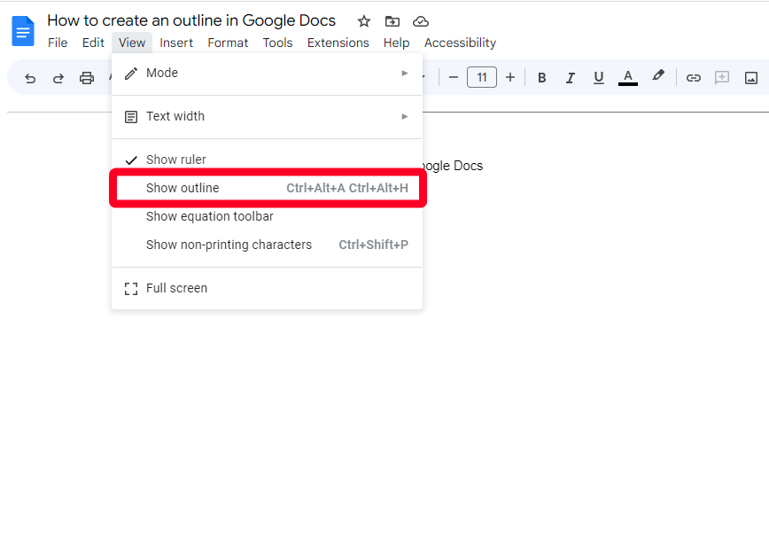 Mostrar opção de esboço no Google Docs no Chrome