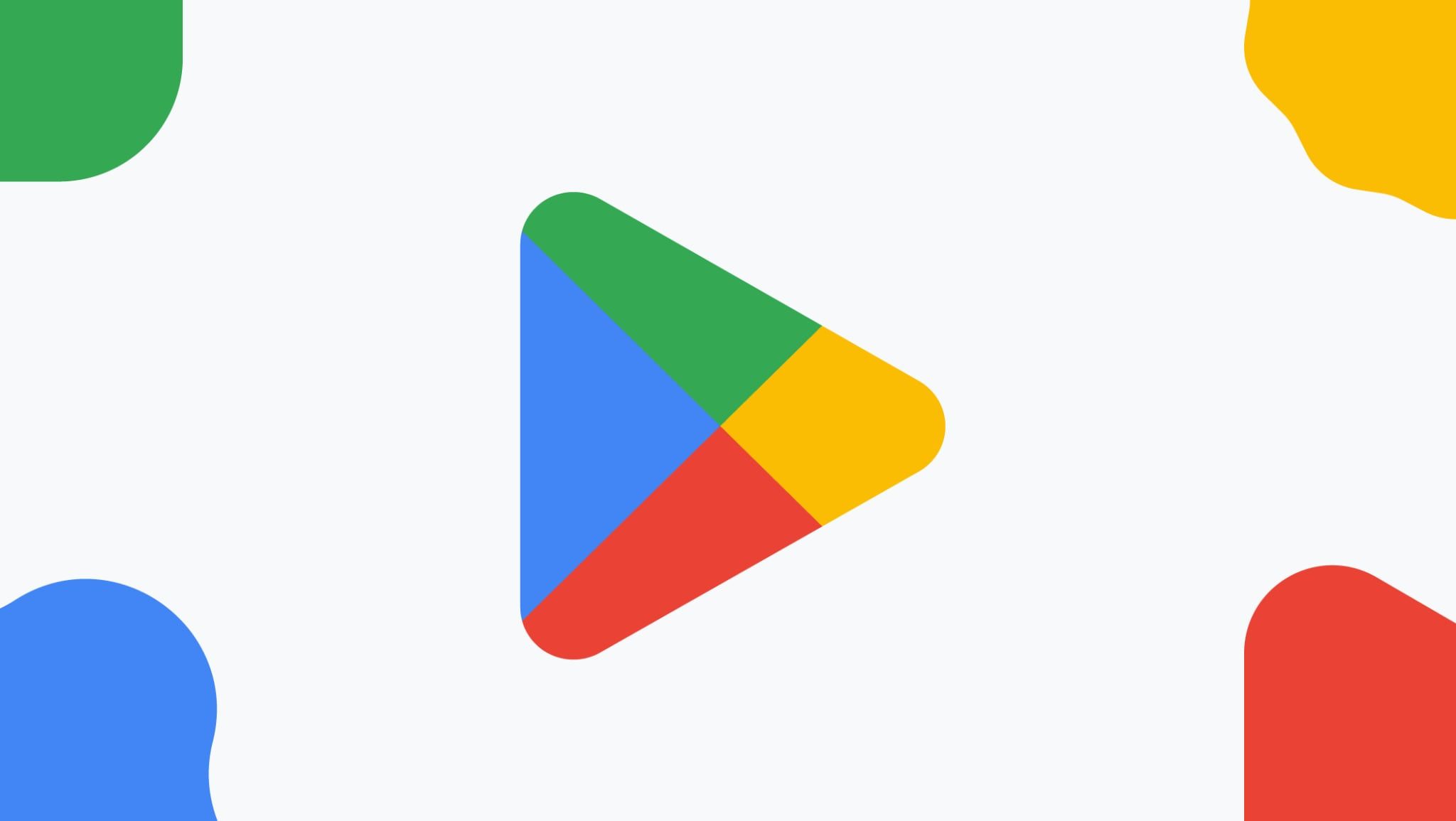 O logotipo da Google Play Store contra um fundo branco.