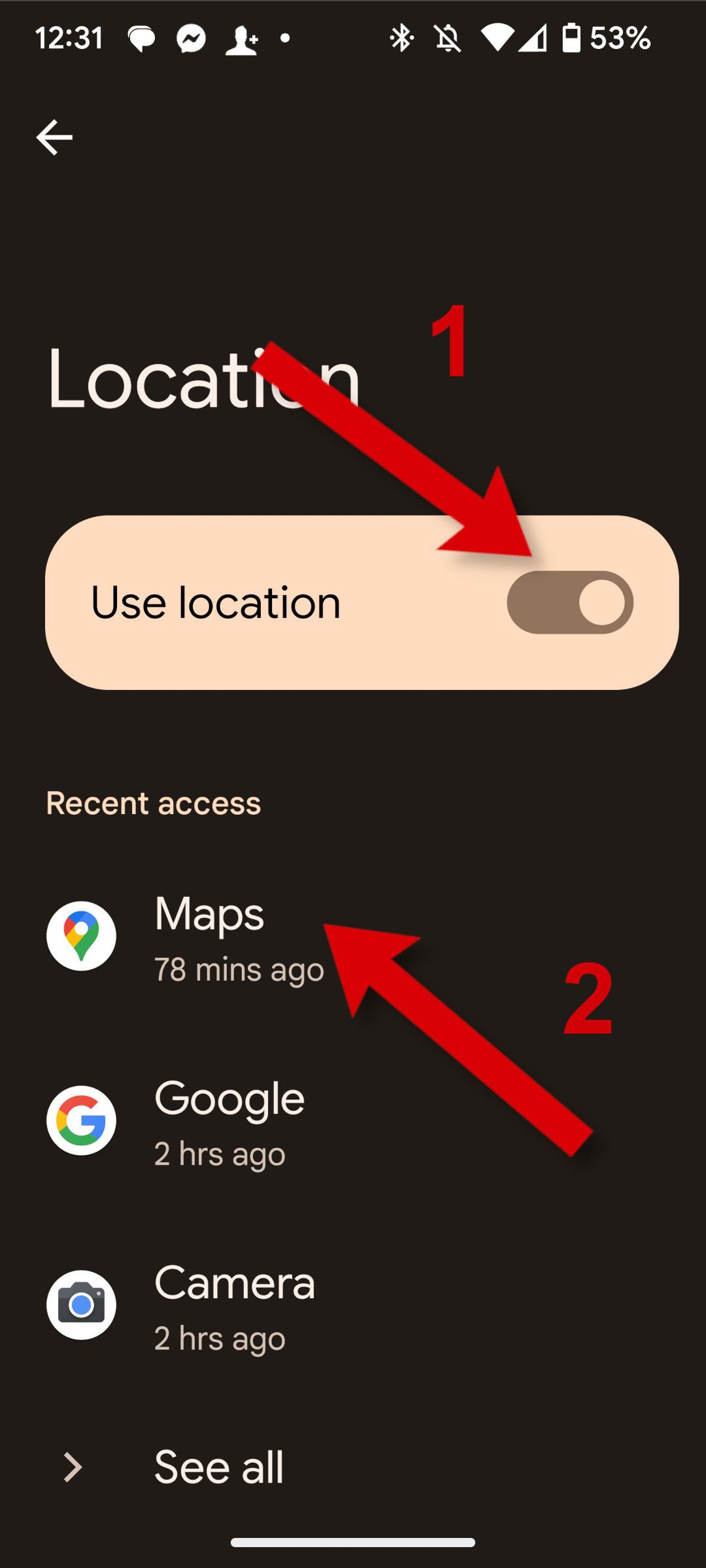 Ative os serviços de localização nas configurações do Android e selecione Google Maps