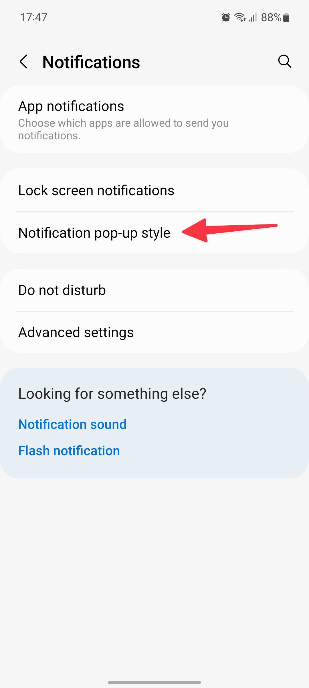 estilo pop-up de notificação