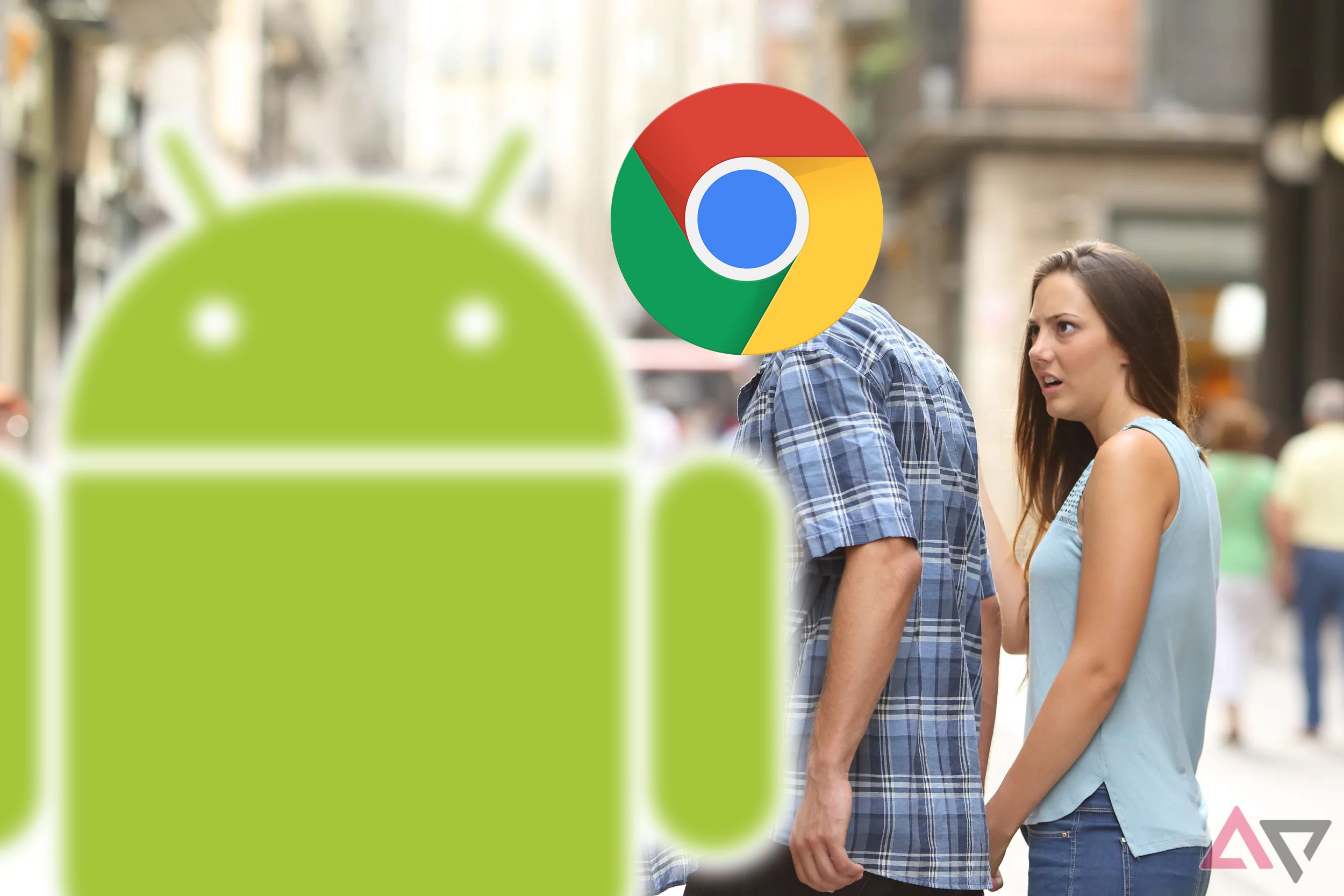 Namorado distraído do Chrome verificando o Android