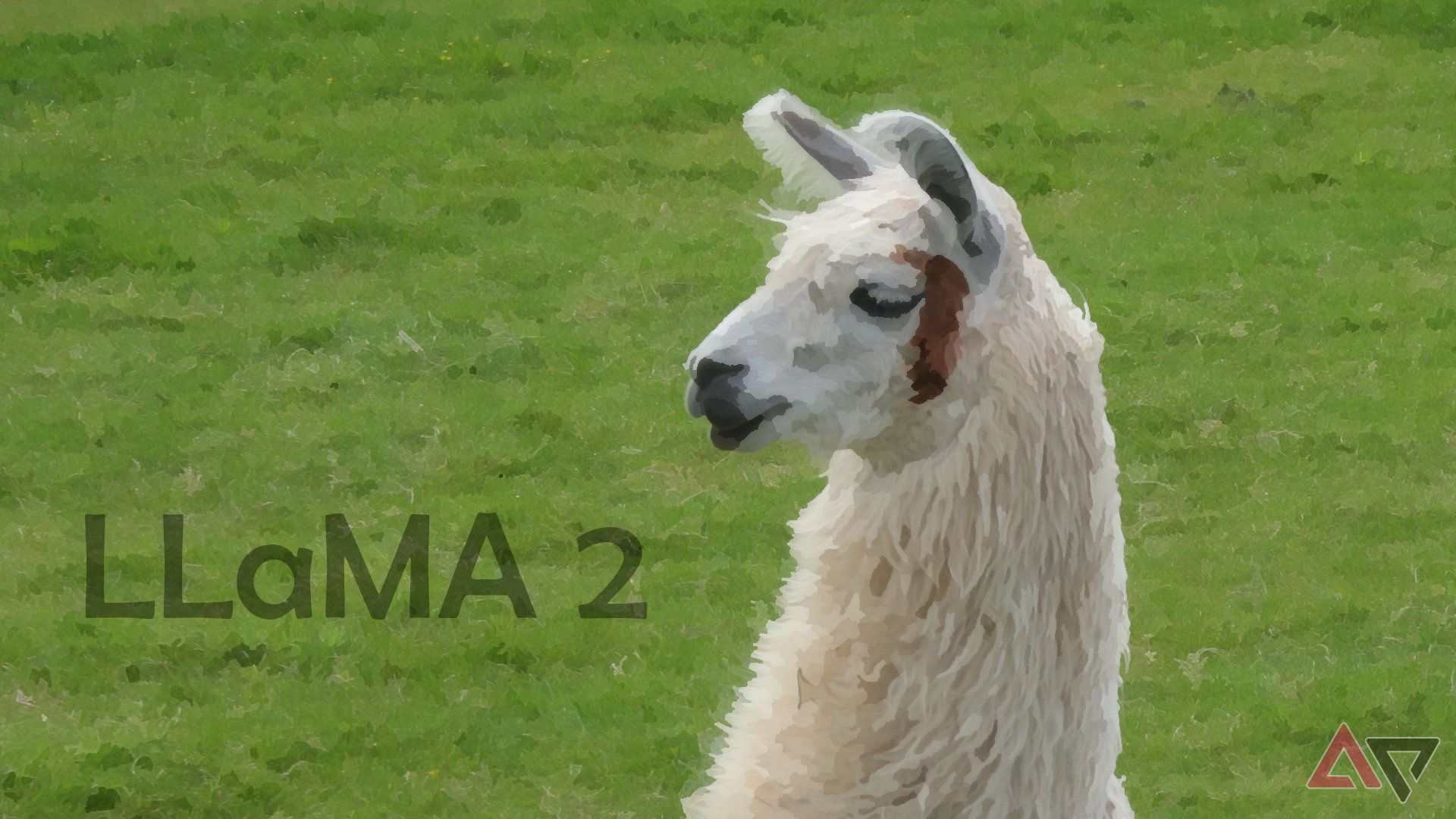 O nome LLaMA 2 aparece sobre uma foto estilizada de uma lhama real.