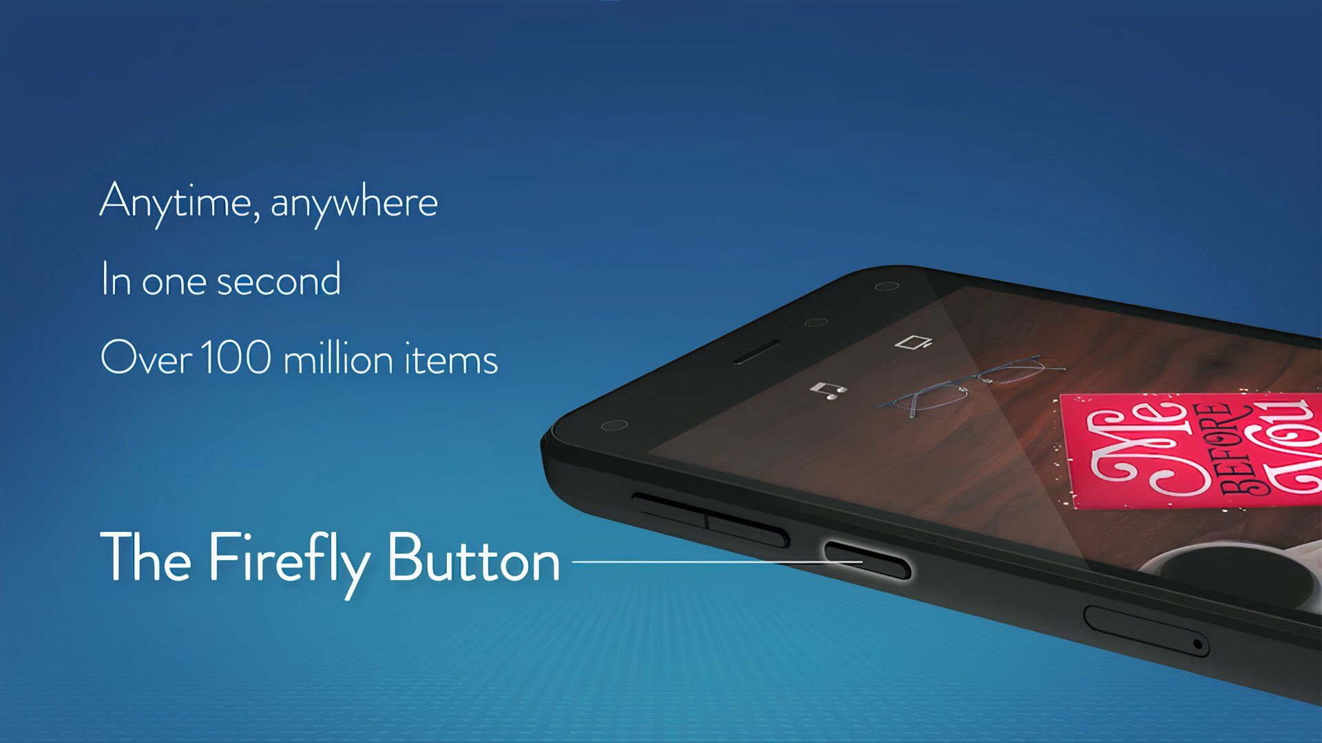 Um foco no botão Firefly dedicado durante a palestra do Amazon Fire Phone