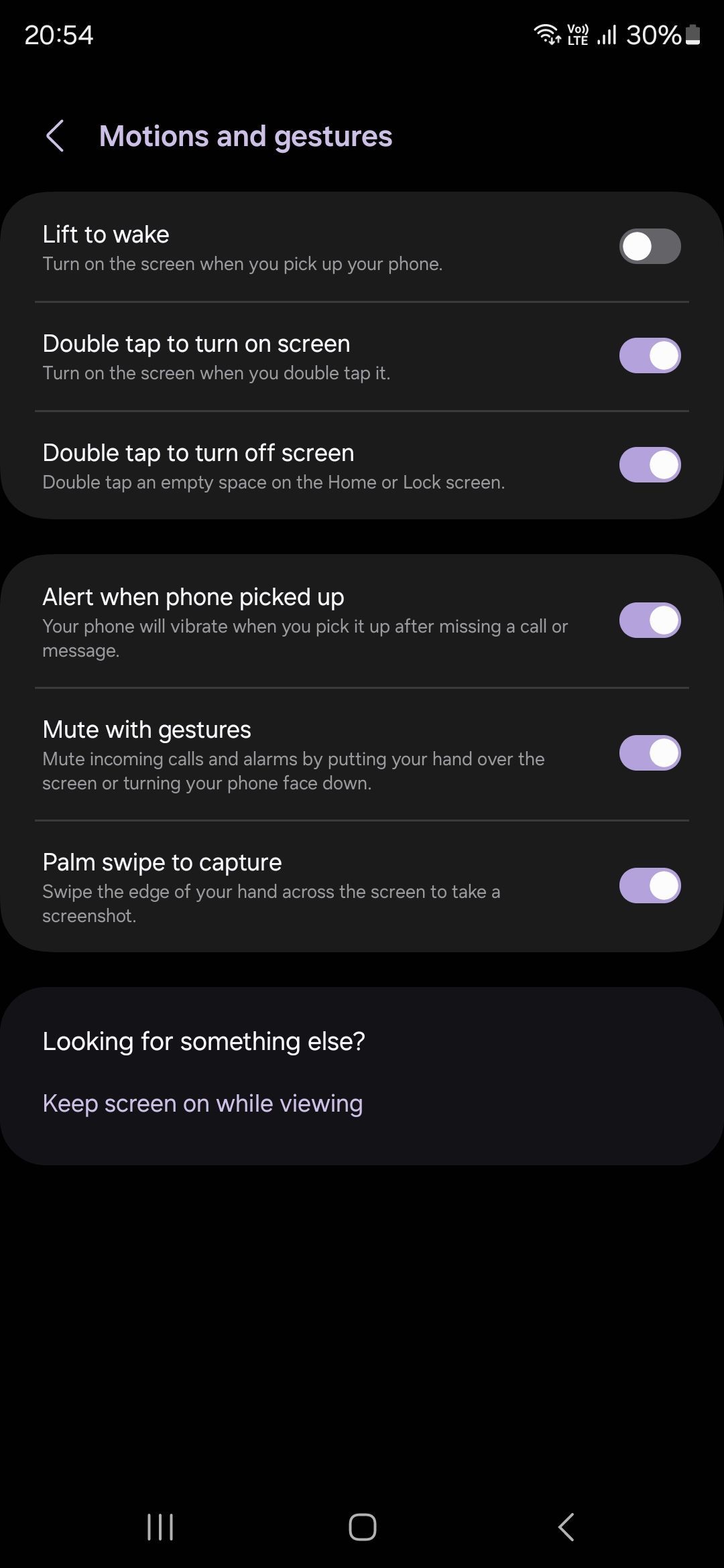 Captura de tela de todos os movimentos e gestos em um telefone Samsung Galaxy