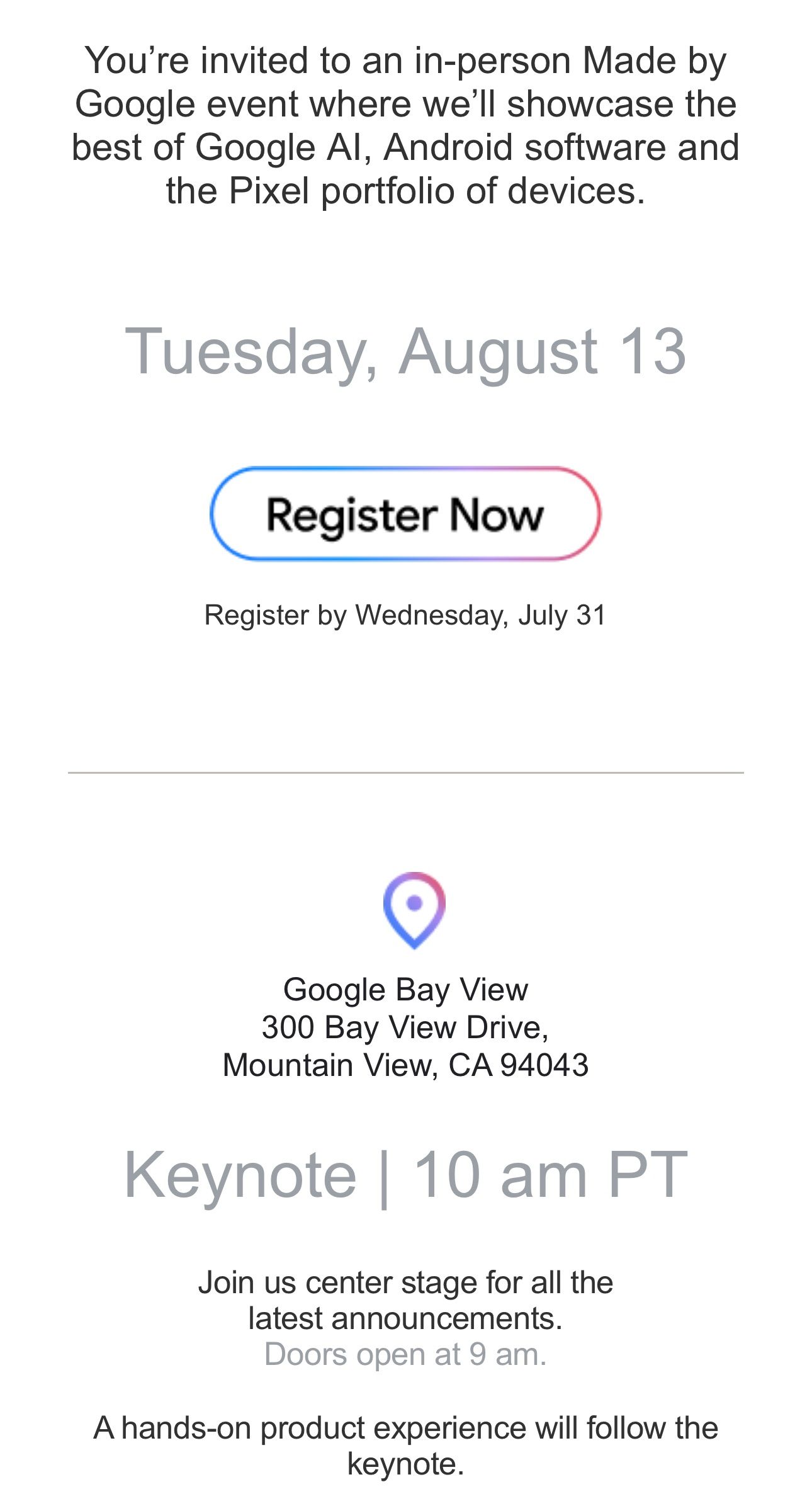 Evento de hardware Pixel Made by Google 2024