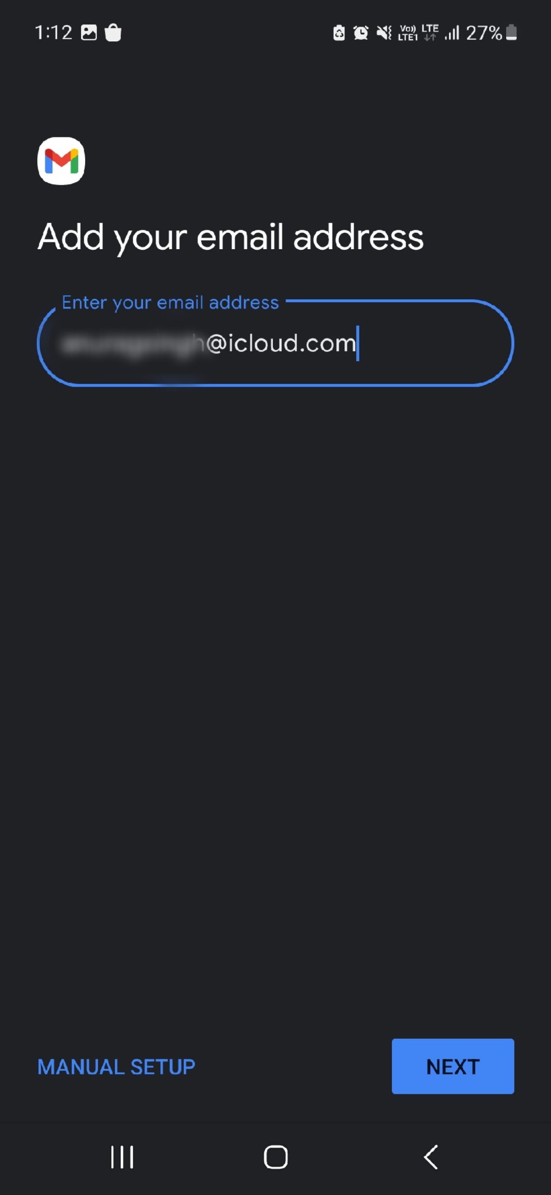 Adicionando e-mail do iCloud no Gmail.