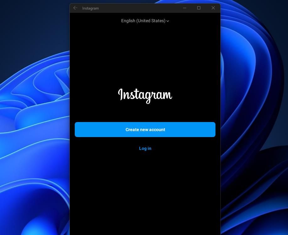 Um exemplo do aplicativo Instagram em execução no Subsistema Windows para recurso Android para Windows 11 