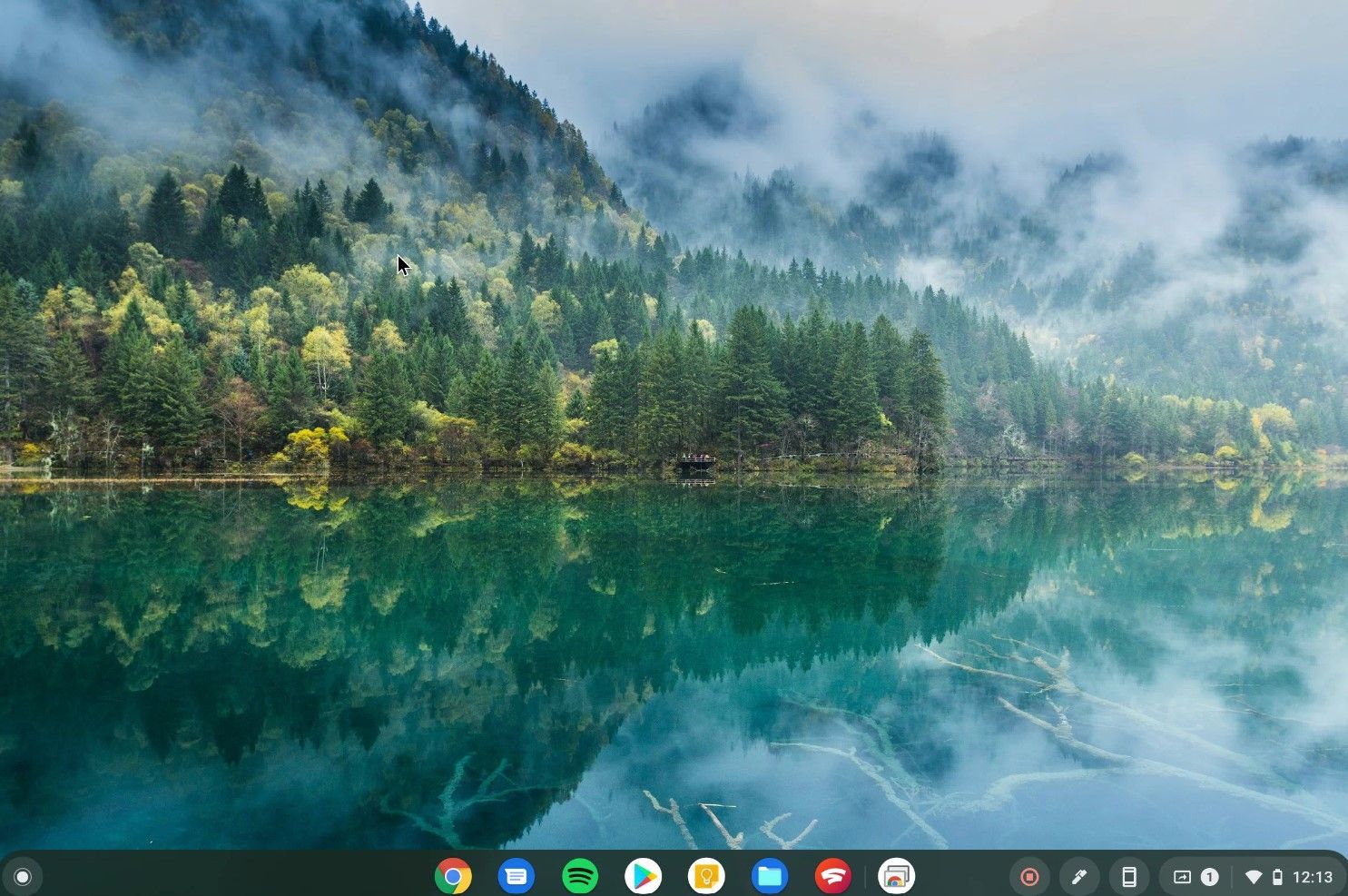 A ferramenta de captura de tela do Chrome OS com o botão de parar gravação na prateleira do Chromebook