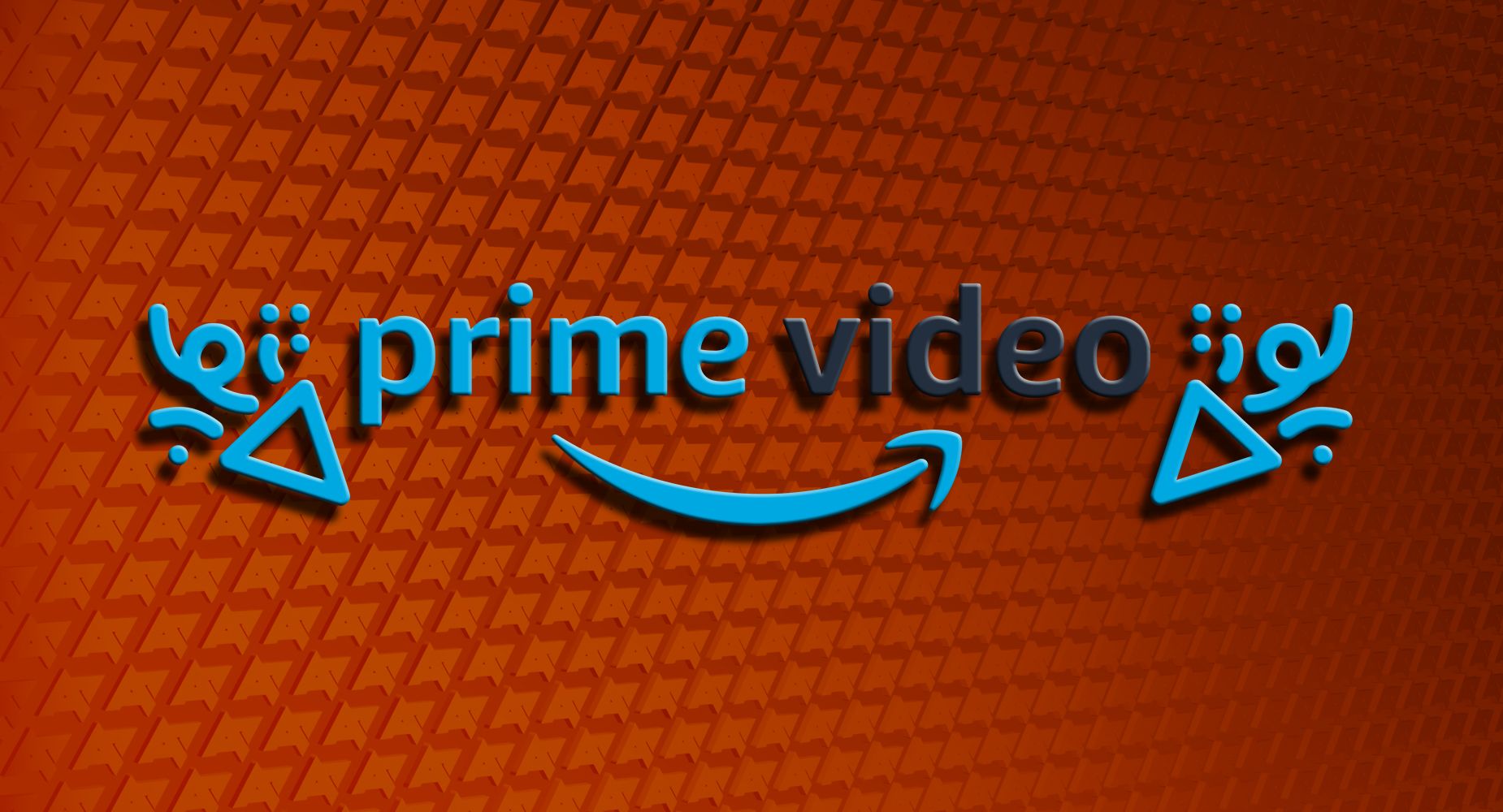 Logotipo do Amazon Prime Video ladeado por ícones do Watch Party sobre uma série de logotipos da AP