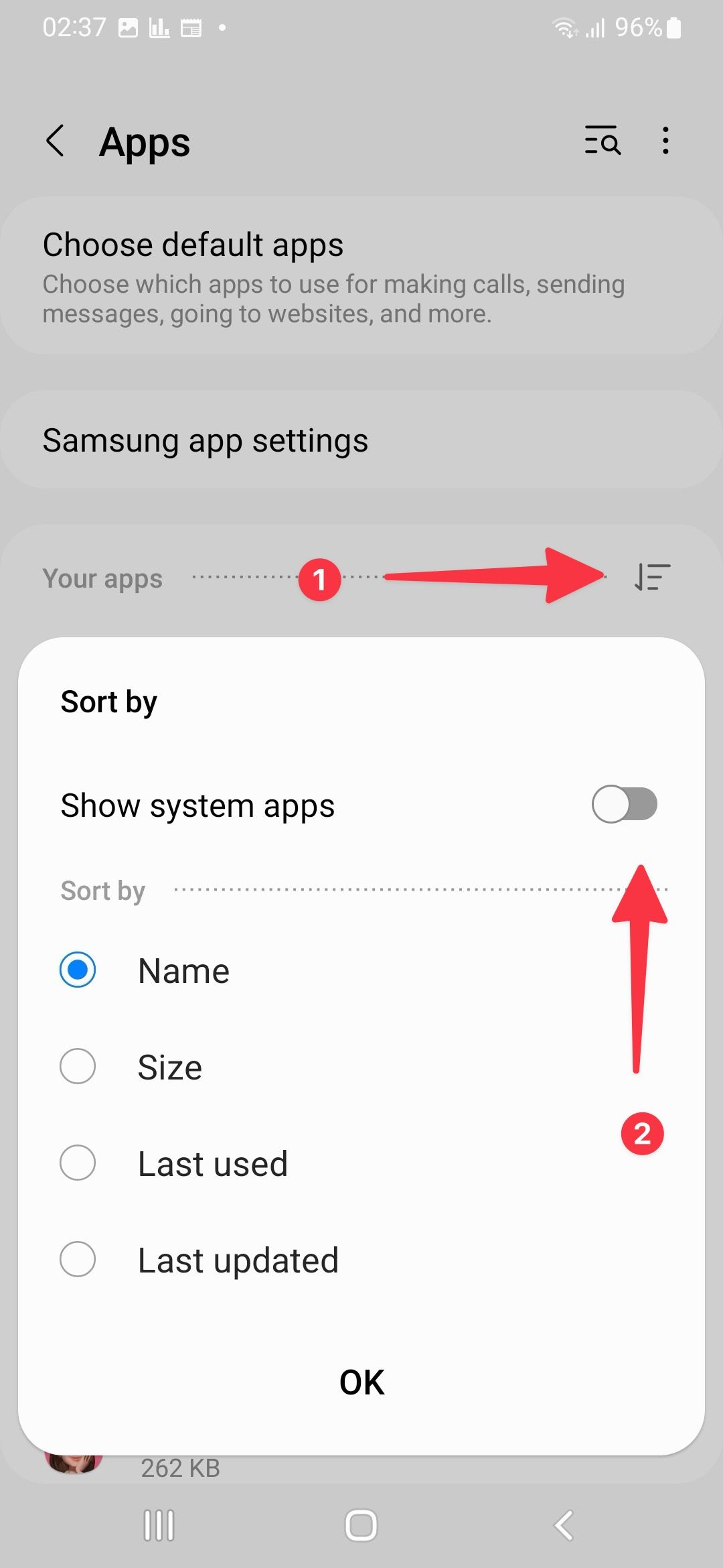 habilitar aplicativos do sistema no telefone Samsung