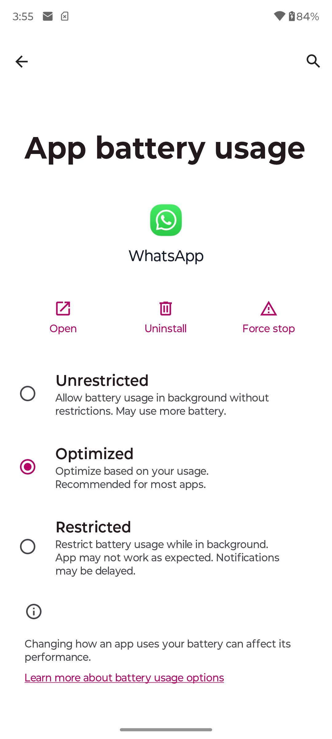 Captura de tela mostrando o uso da bateria do aplicativo no Moto G Stylus 5G 2024