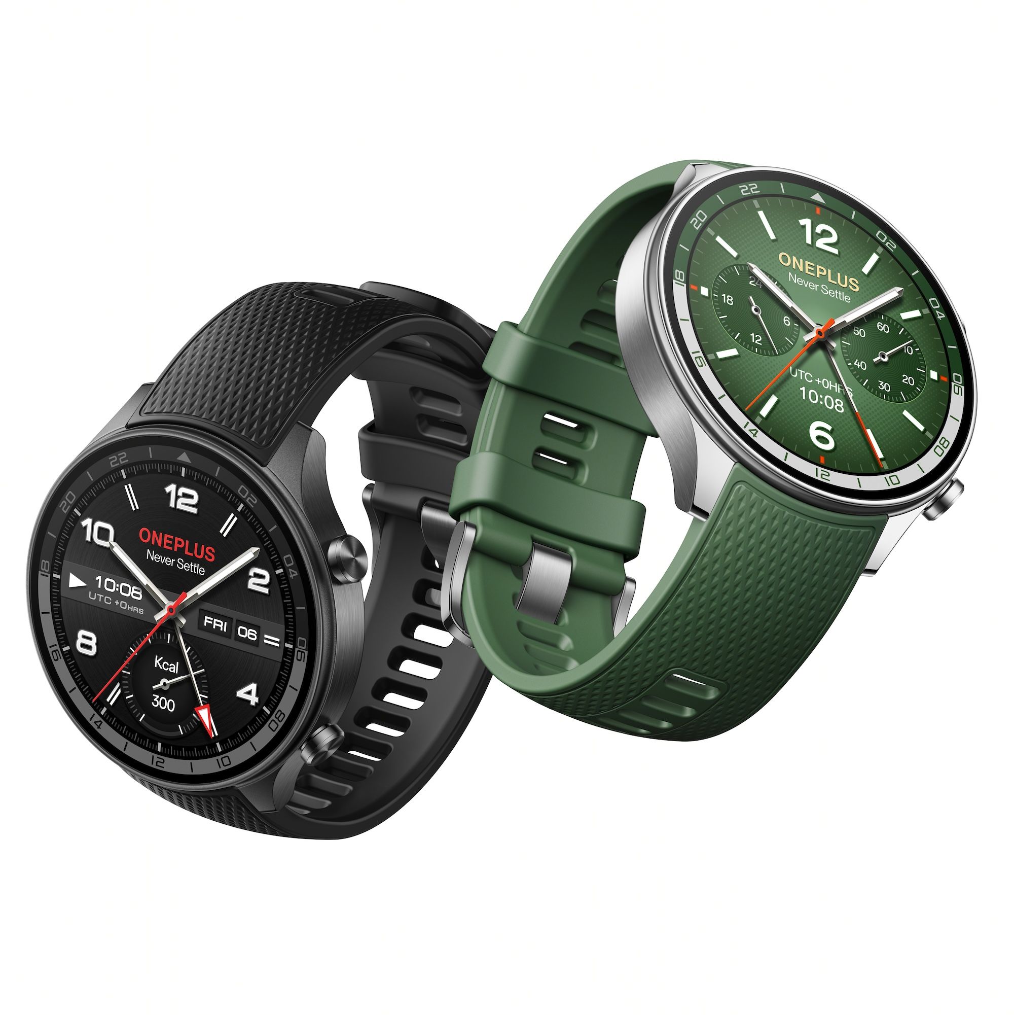OnePlus Watch 2r nas cores verde e cinza