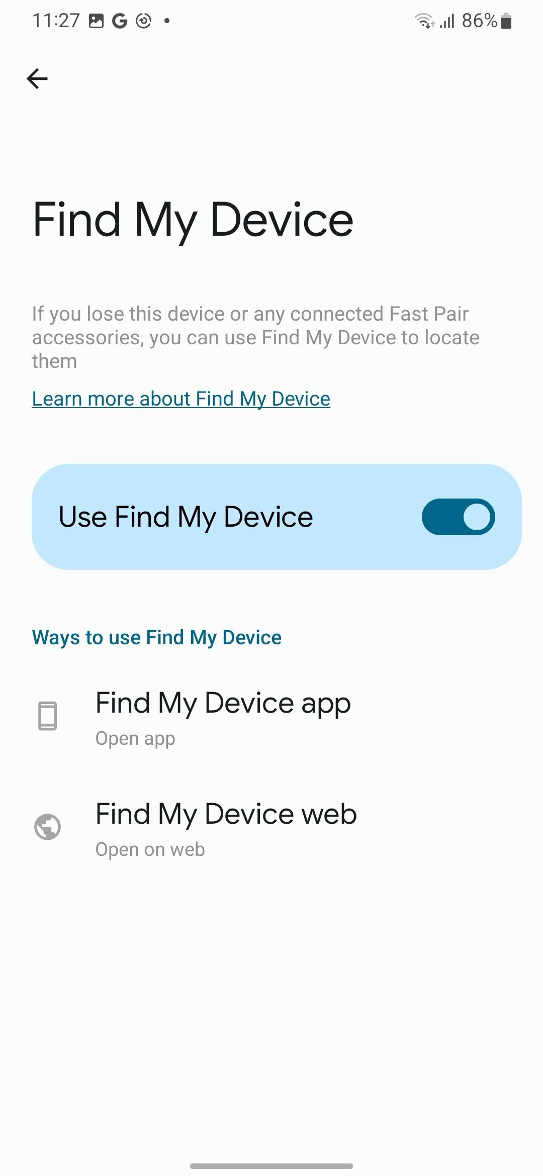 habilitar encontrar meu dispositivo nas configurações da Samsung