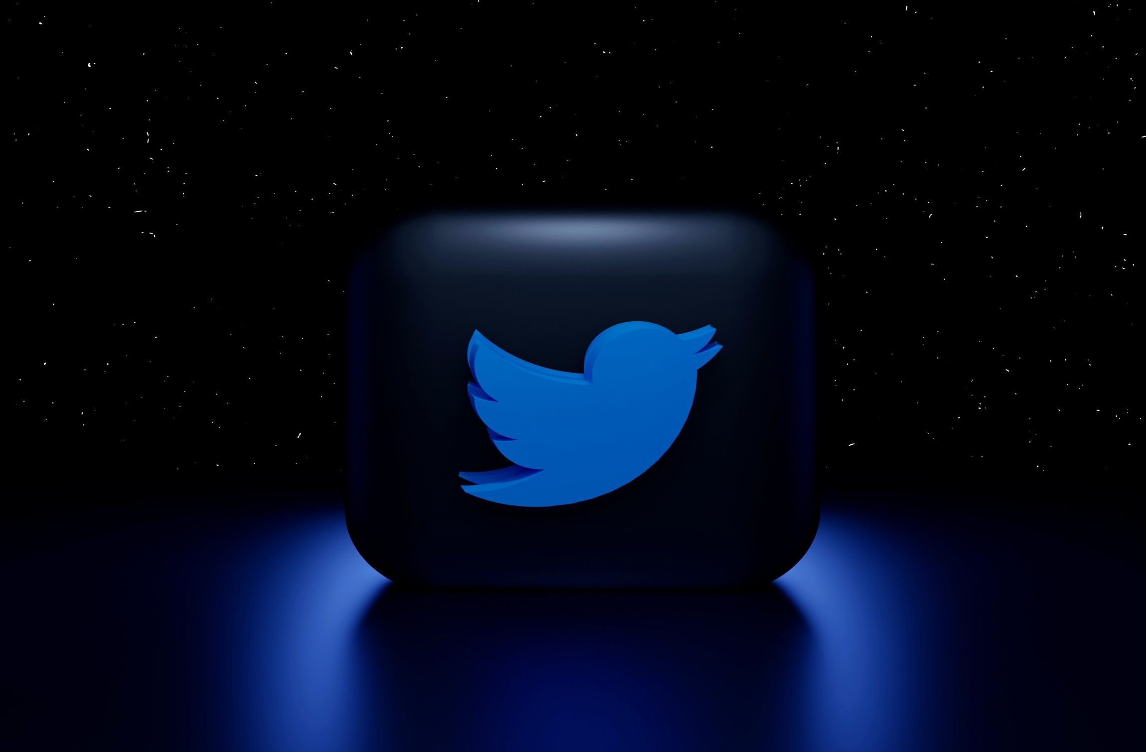 Imagem do logotipo do Twitter em um fundo preto