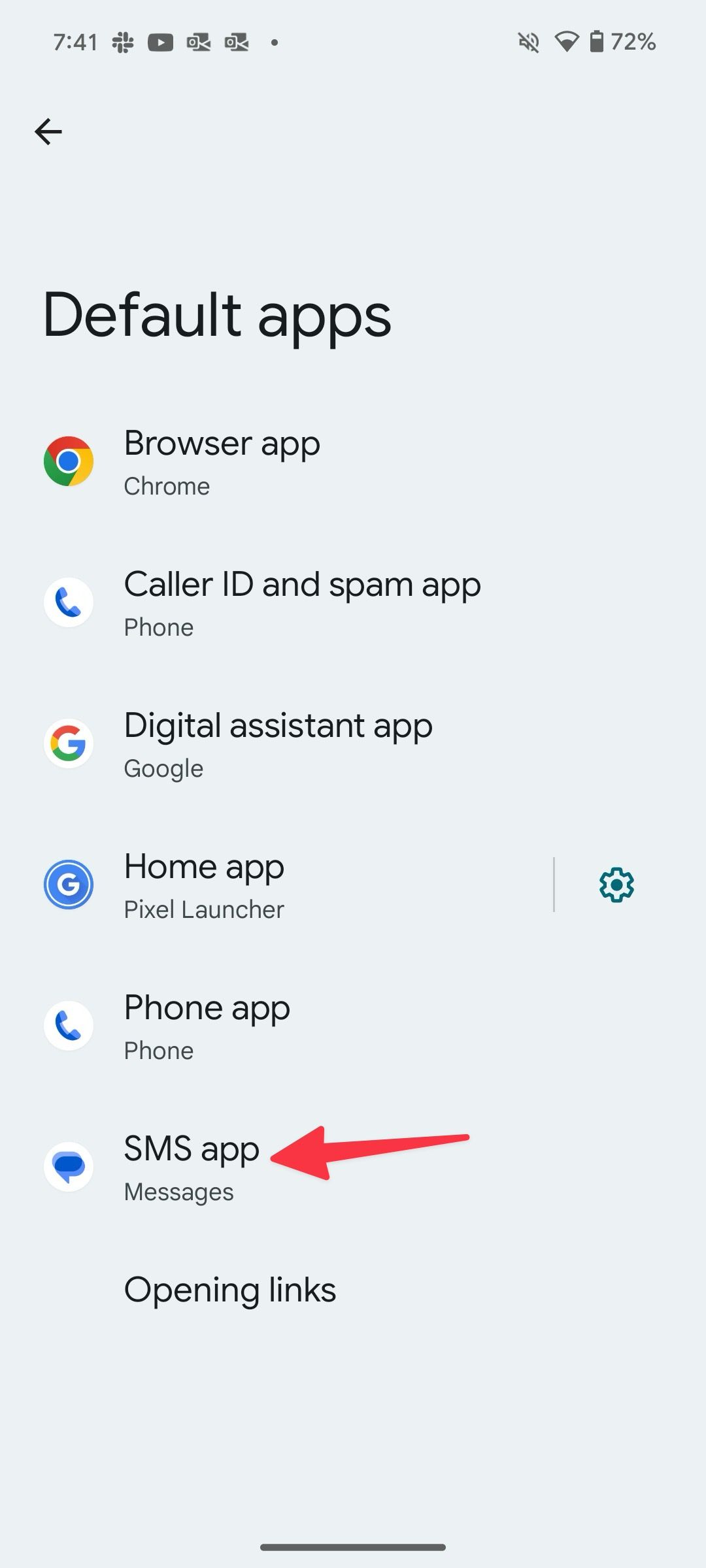 Uma captura de tela mostrando o aplicativo SMS no Android