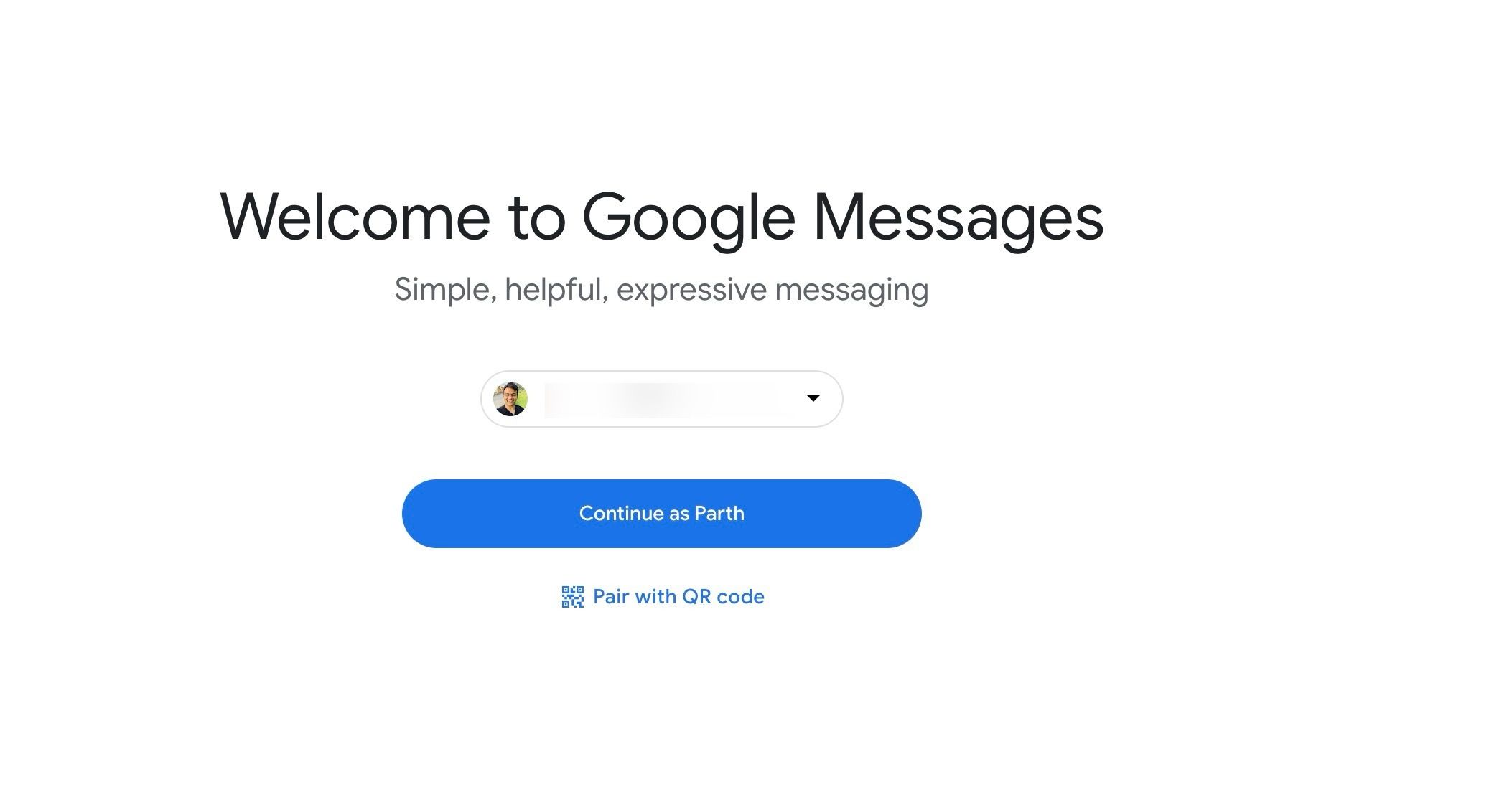 Uma captura de tela mostrando o Google Messages web