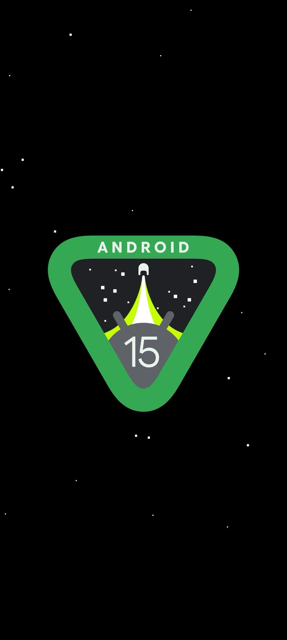 Uma captura de tela mostrando o logotipo do Android 15