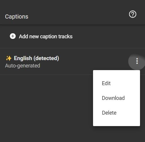 Uma captura de tela do Google Drive e suas opções de legenda automática