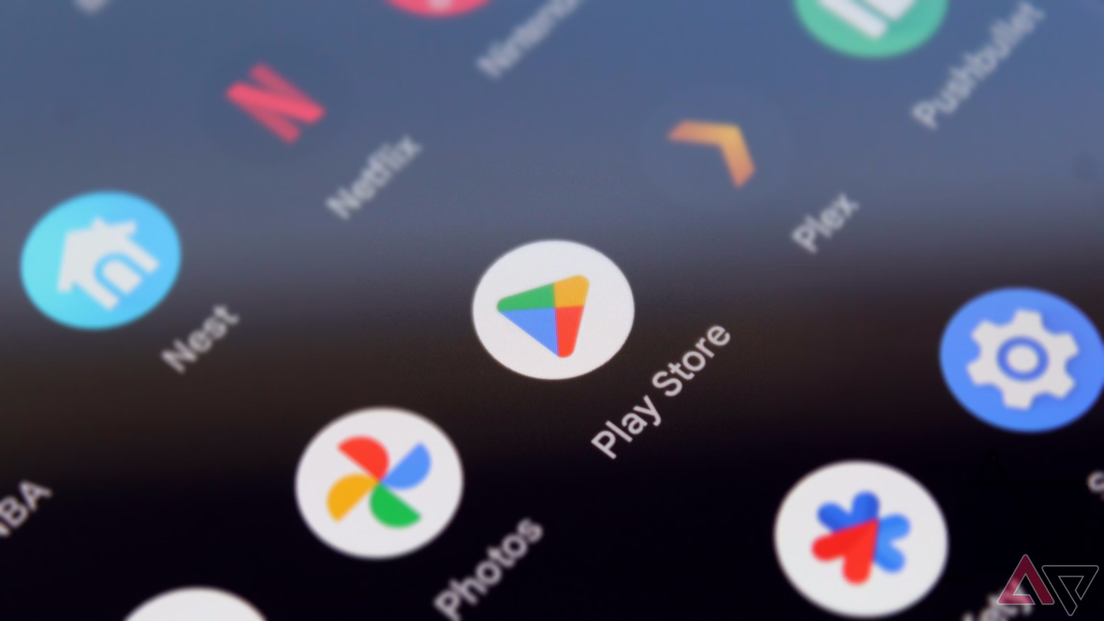 Google Play Store na tela